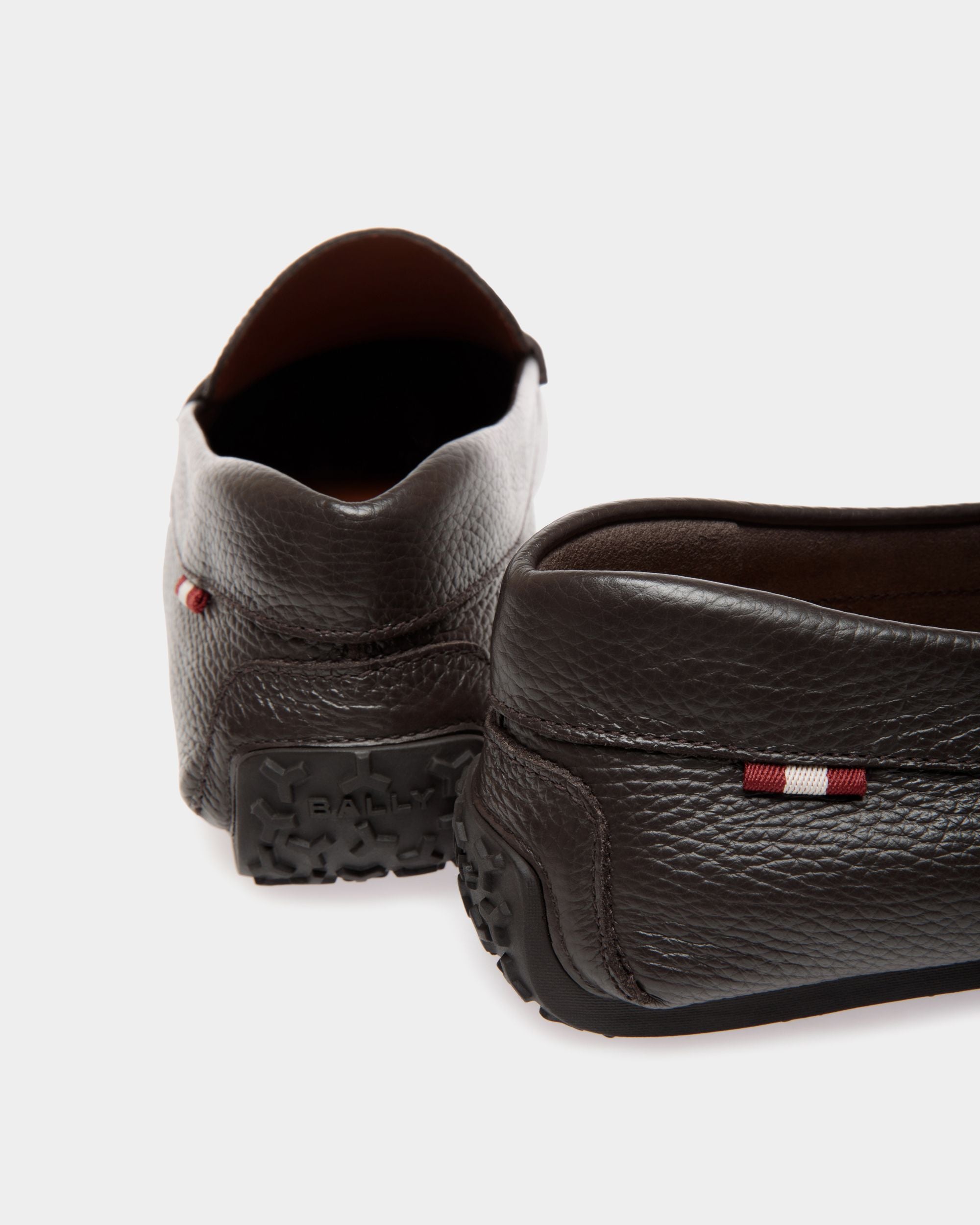 Pilot Driver in Ebano Grained Leather - Men's - Bally - 04