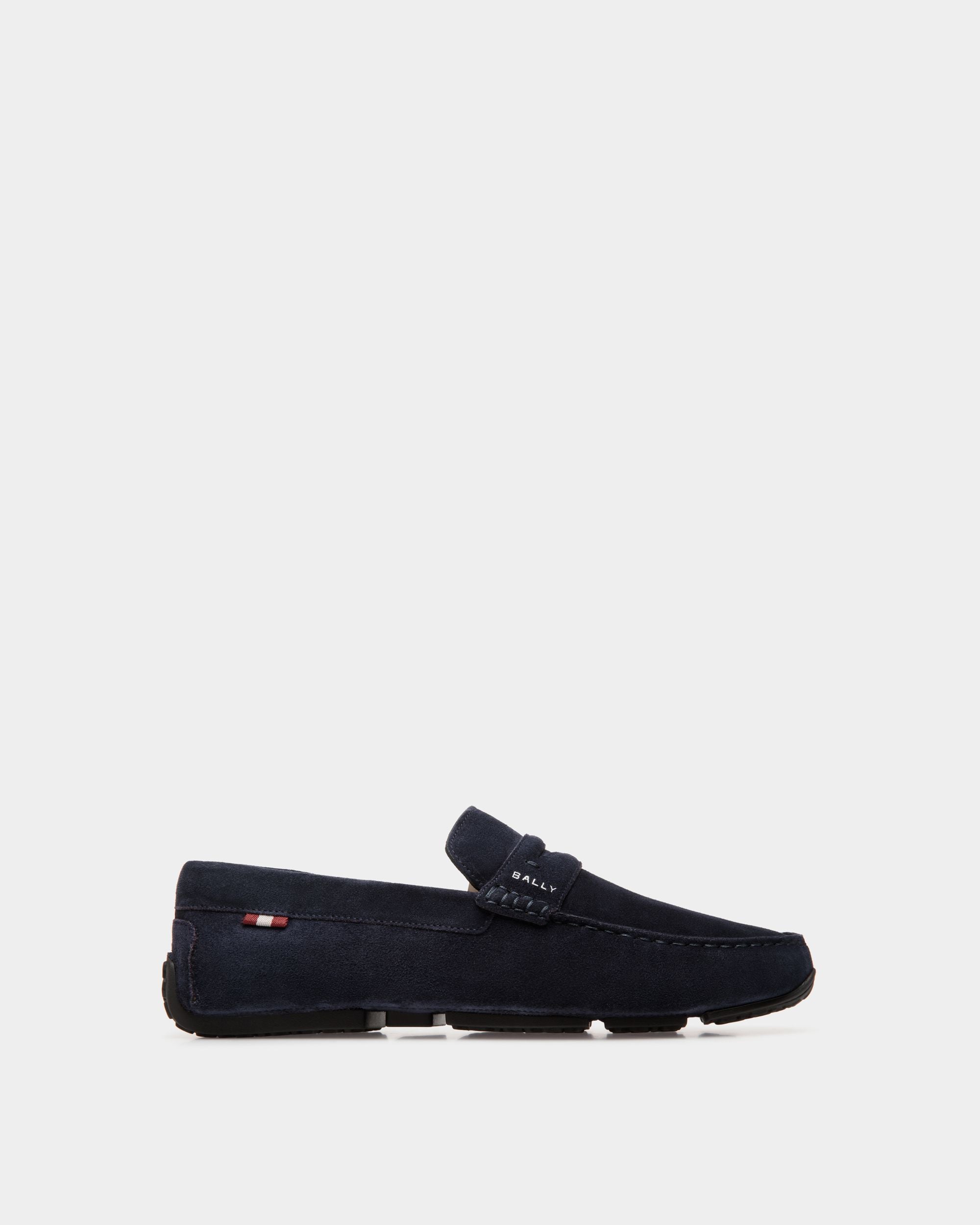 Pilot Driver in Navy Blue Suede - Men's - Bally - 01