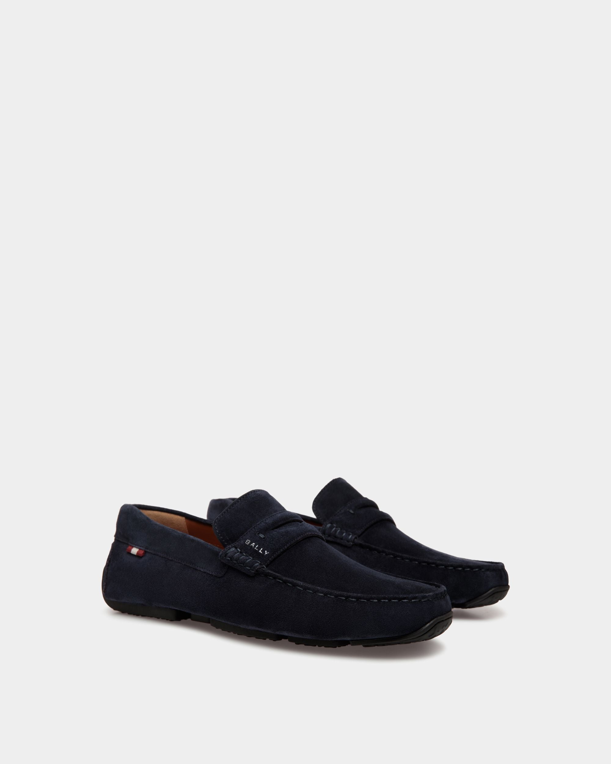 Pilot Driver in Navy Blue Suede - Men's - Bally - 03
