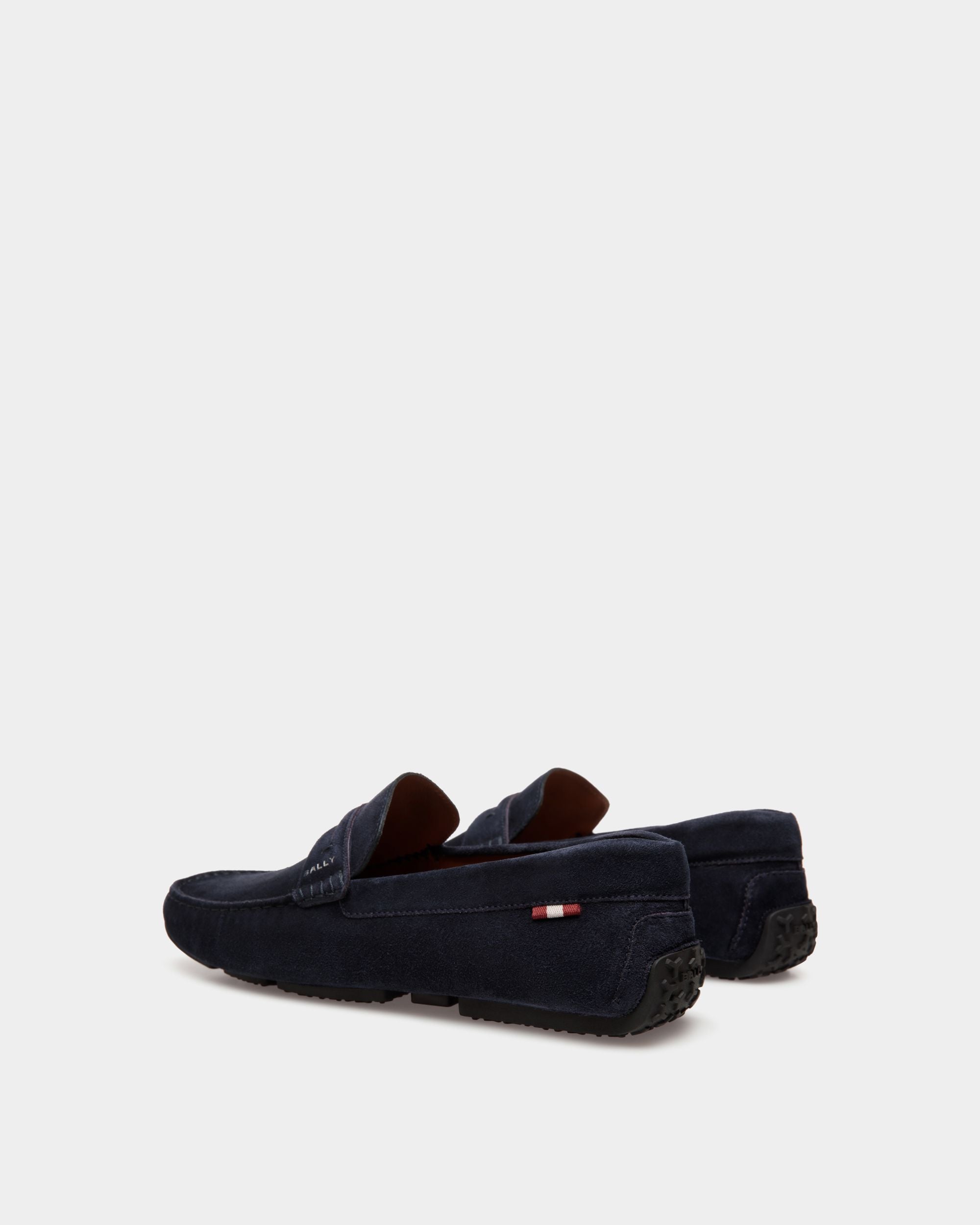 Pilot Driver in Navy Blue Suede - Men's - Bally - 04