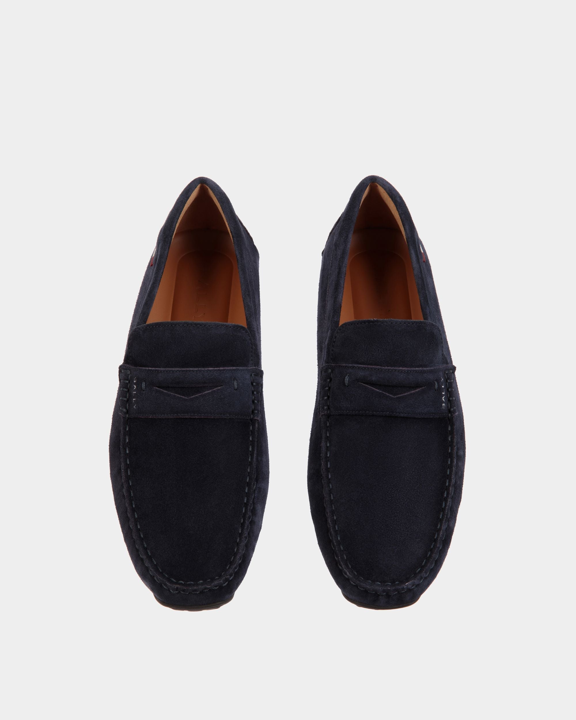 Pilot Driver in Navy Blue Suede - Men's - Bally - 05