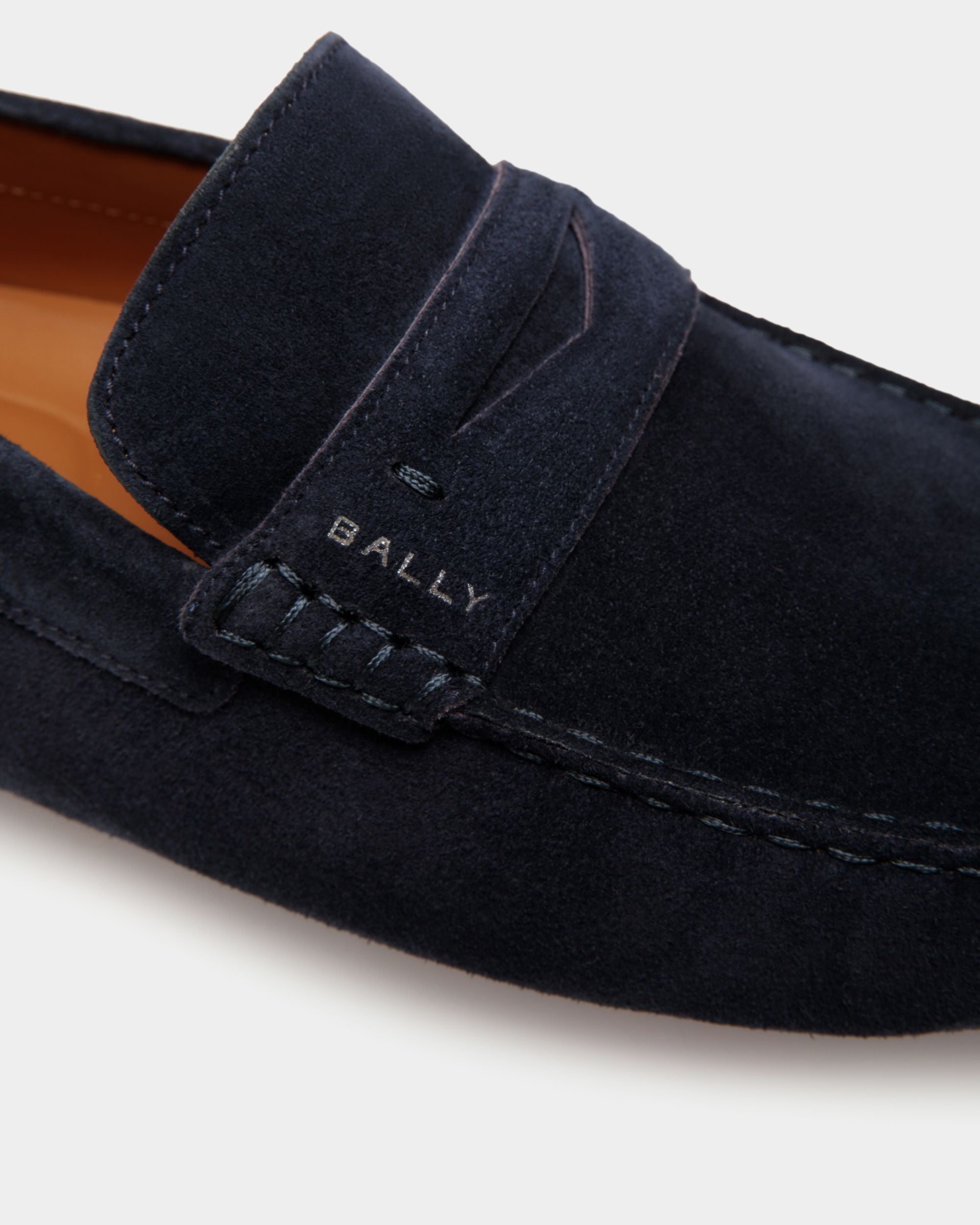 Pilot Driver in Navy Blue Suede - Men's - Bally - 06