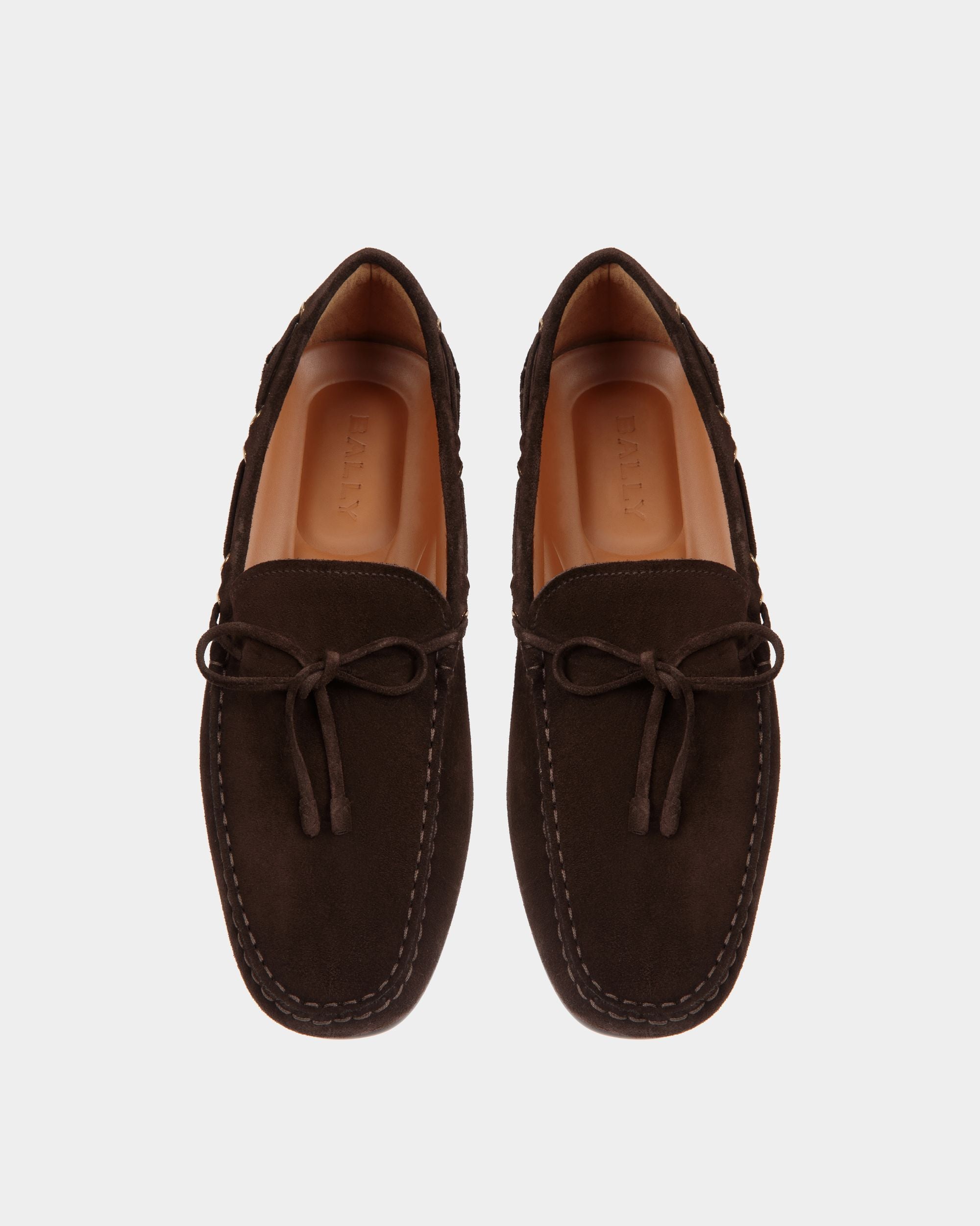 Clay Driver in Ebano Suede - Men's - Bally - 04