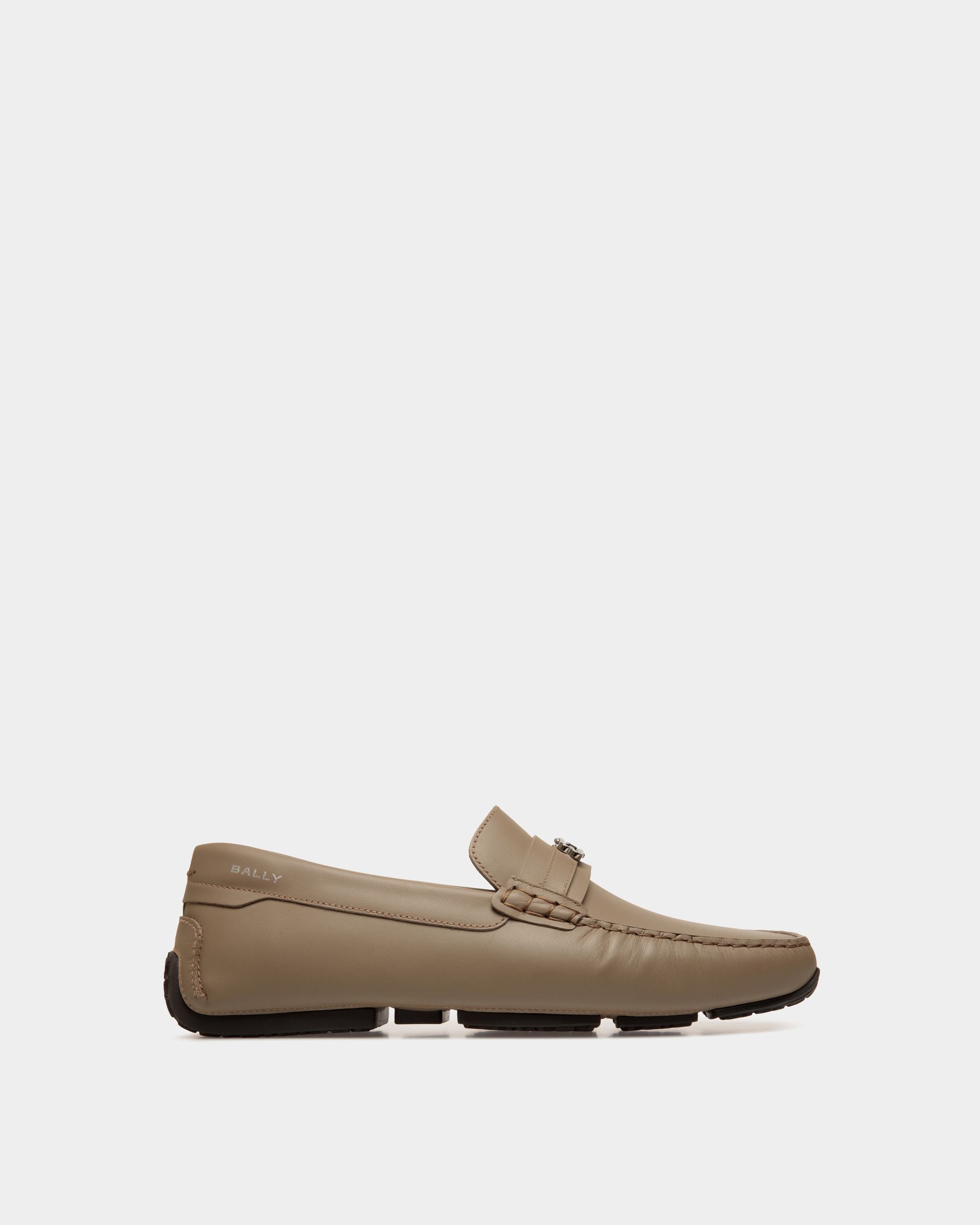 Pilot Driver in Taupe Leather - Men's - Bally - 01