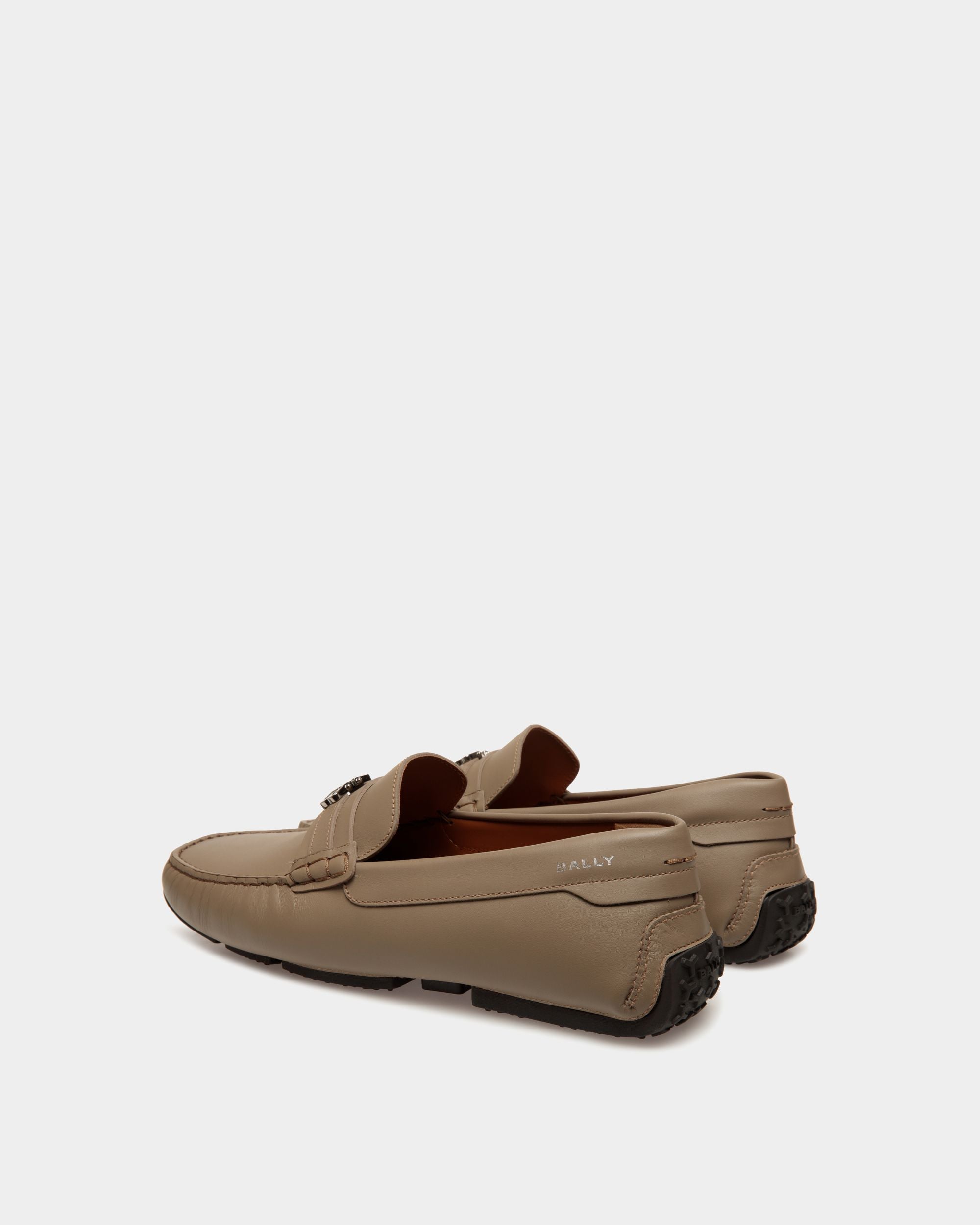 Pilot Driver in Taupe Leather - Men's - Bally - 03