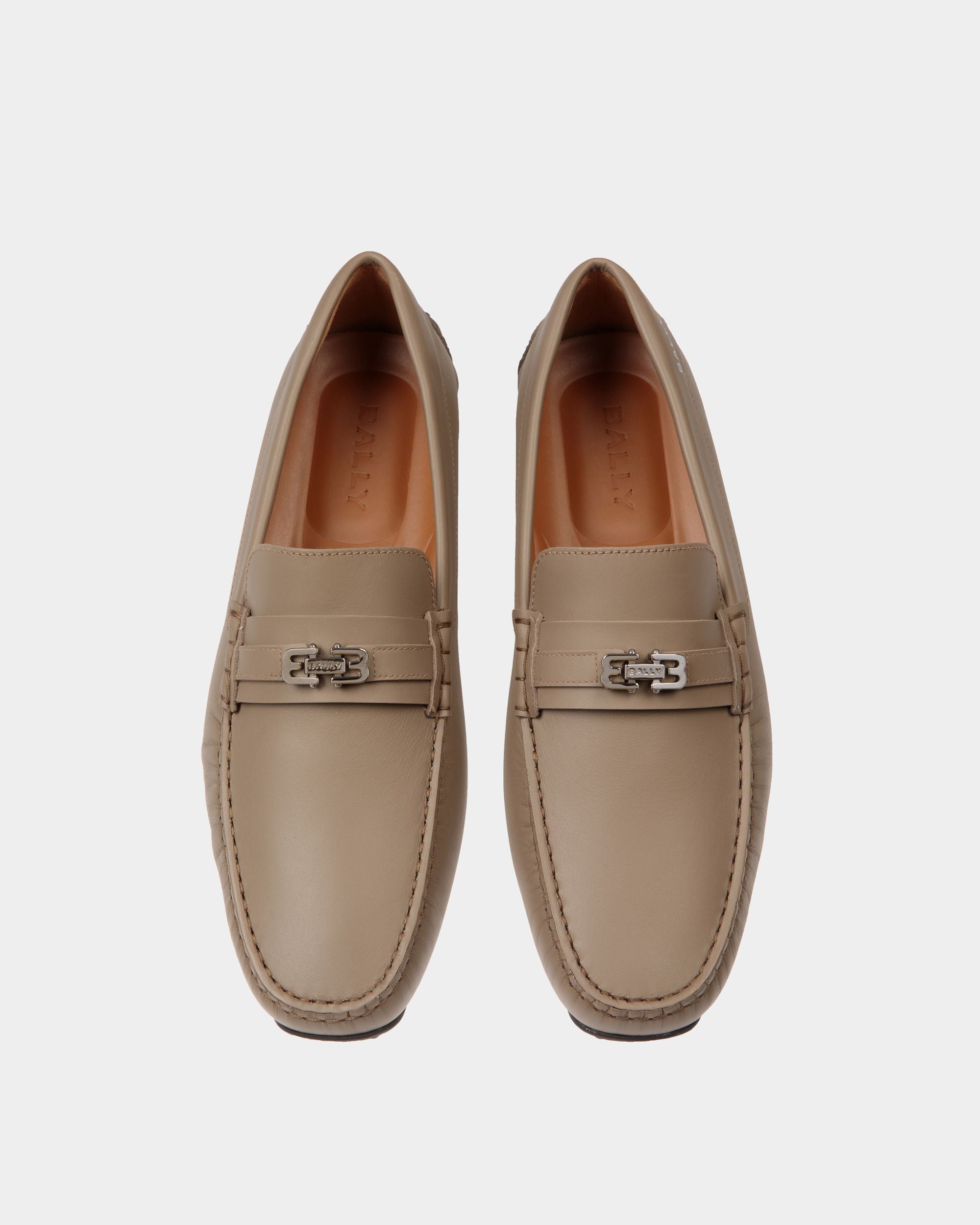 Pilot Driver in Taupe Leather - Men's - Bally - 04