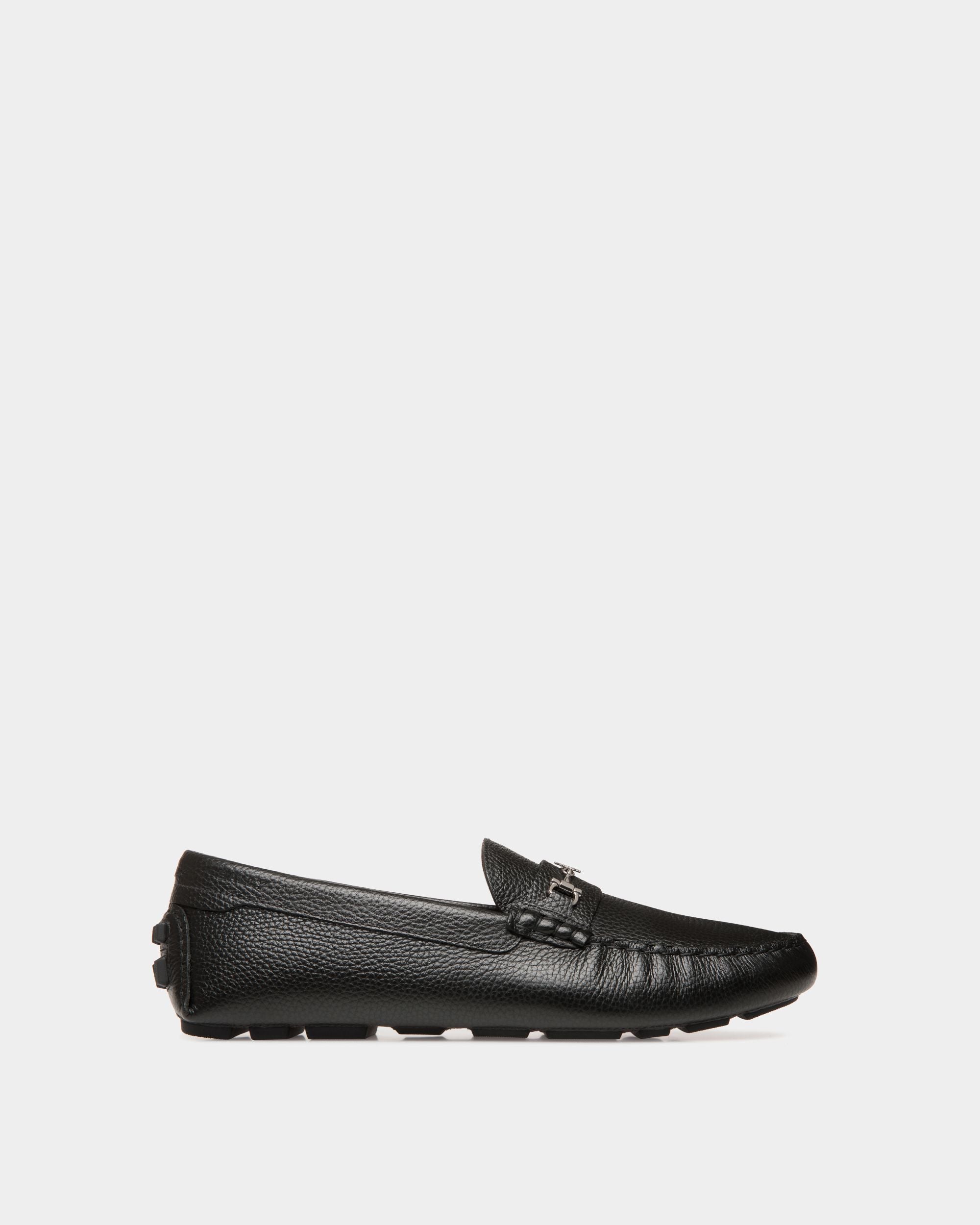Kerbs Driver in Black Grained Leather - Men's - Bally - 01