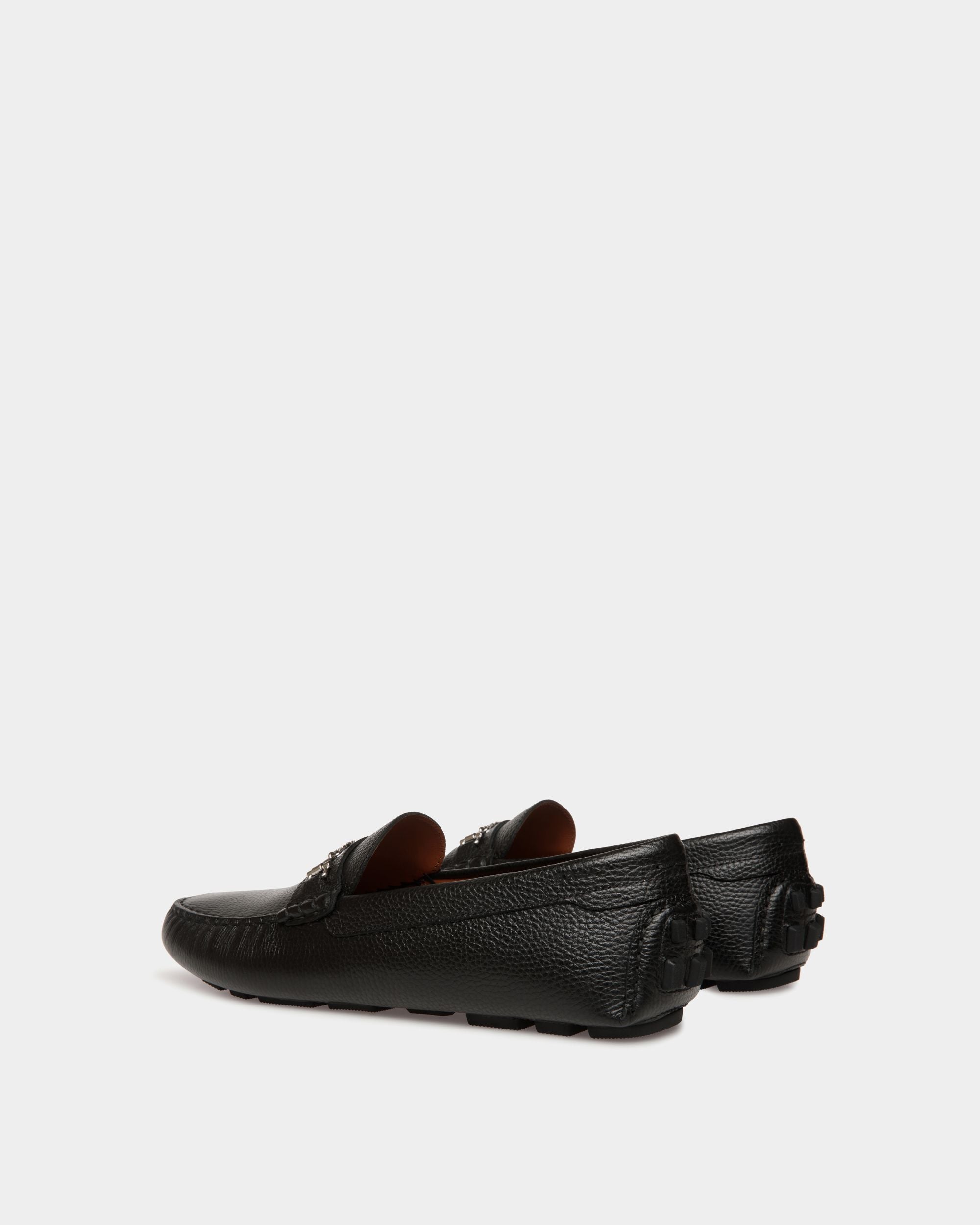 Kerbs Driver in Black Grained Leather - Men's - Bally - 04