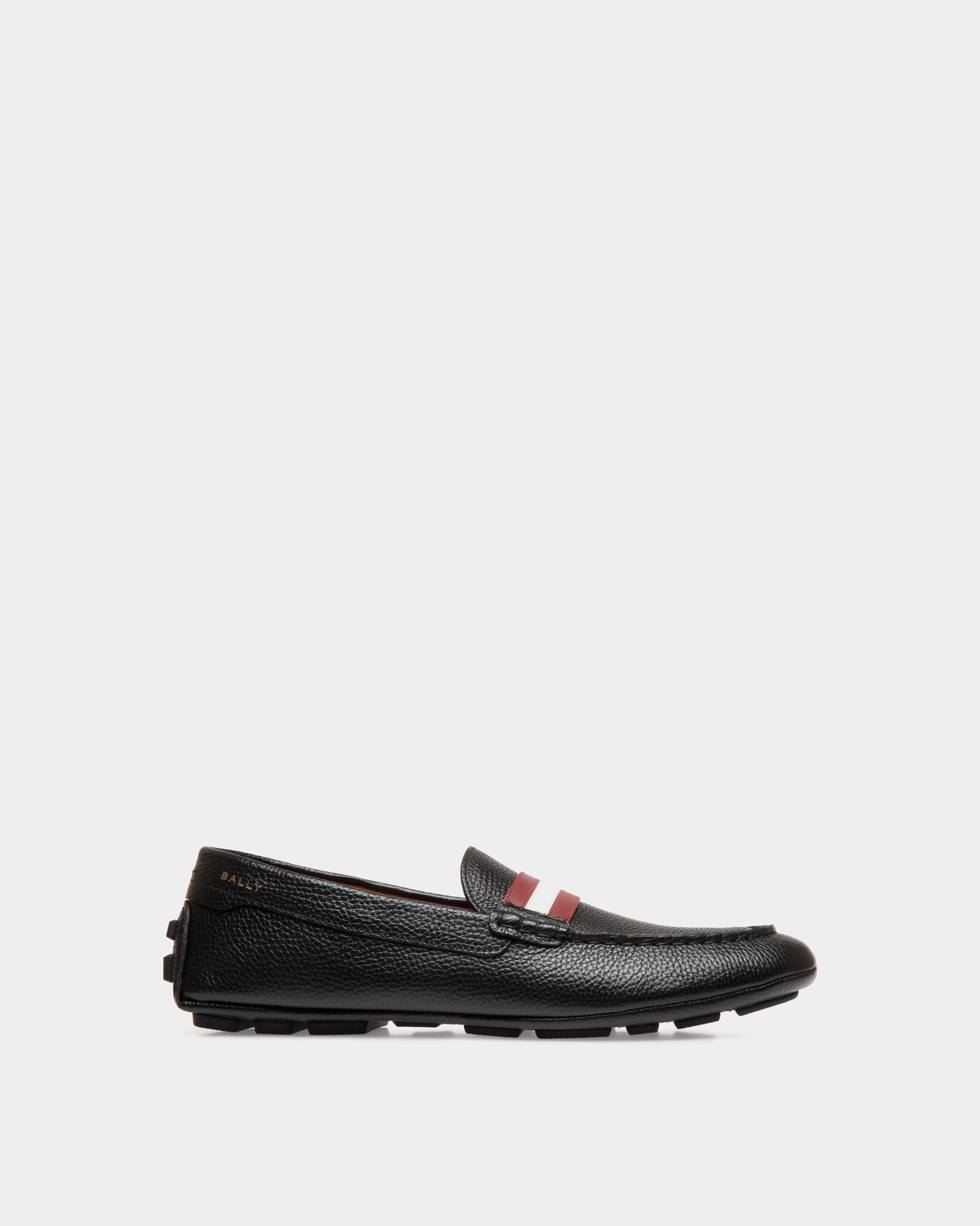 Kerbs Driver in Black Grained Leather - Men's - Bally - 01