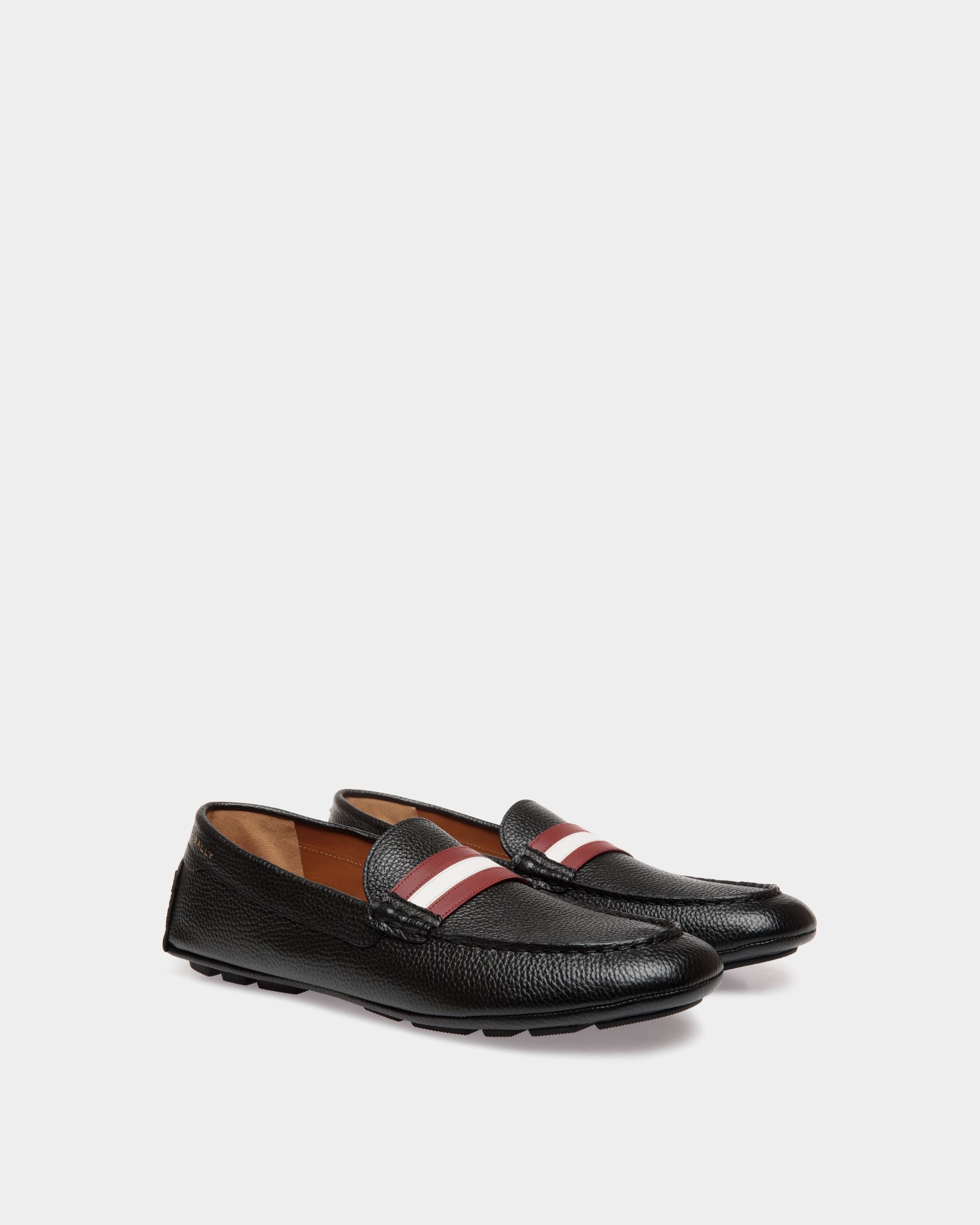 Kerbs Driver in Black Grained Leather - Men's - Bally - 02