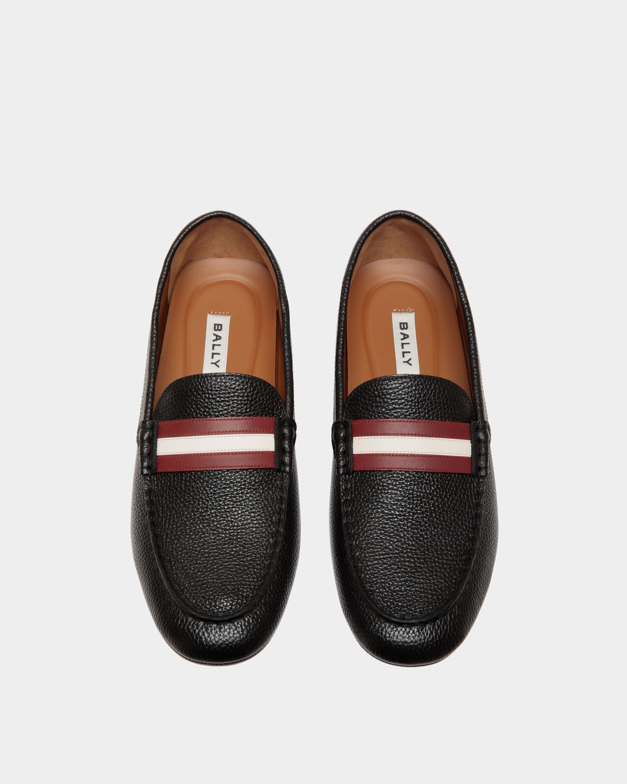 Kerbs Driver in Black Grained Leather - Men's - Bally - 04