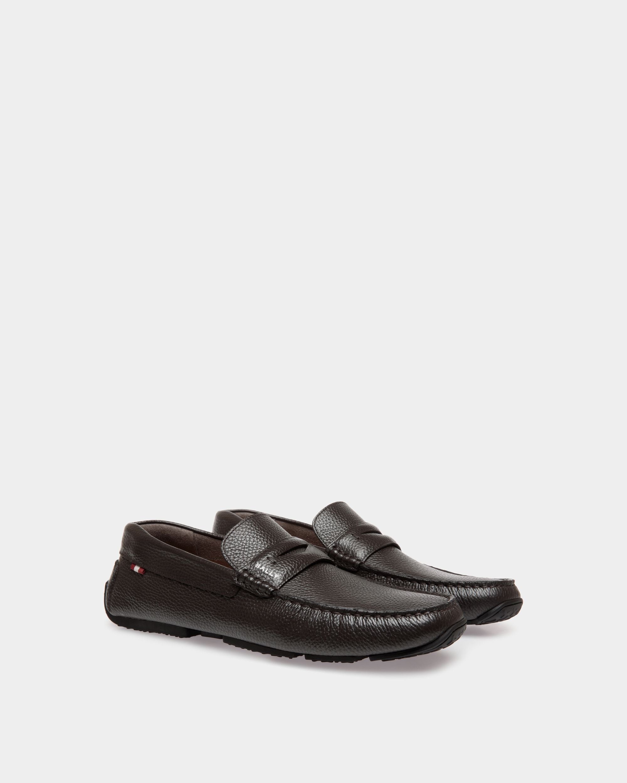 Pilot Driver in Ebano Grained Leather - Men's - Bally - 02