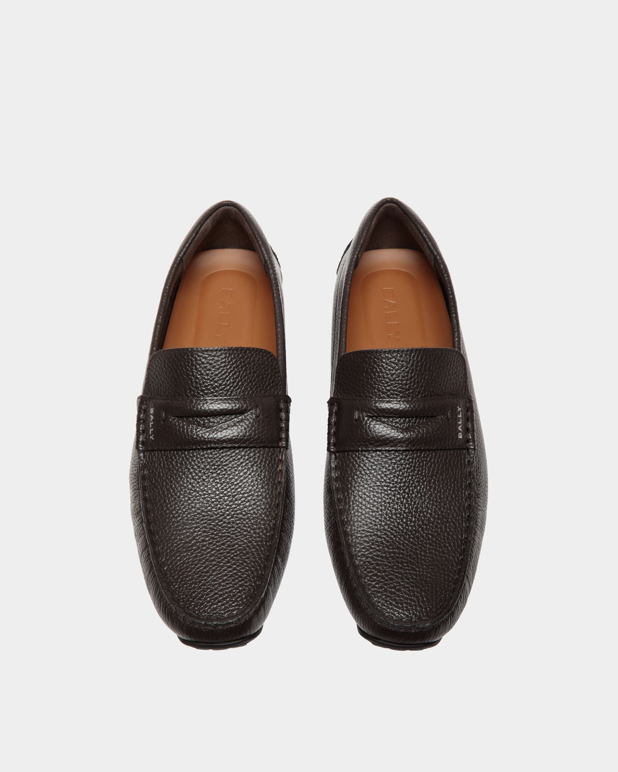 Pilot Driver in Ebano Grained Leather - Men's - Bally - 04