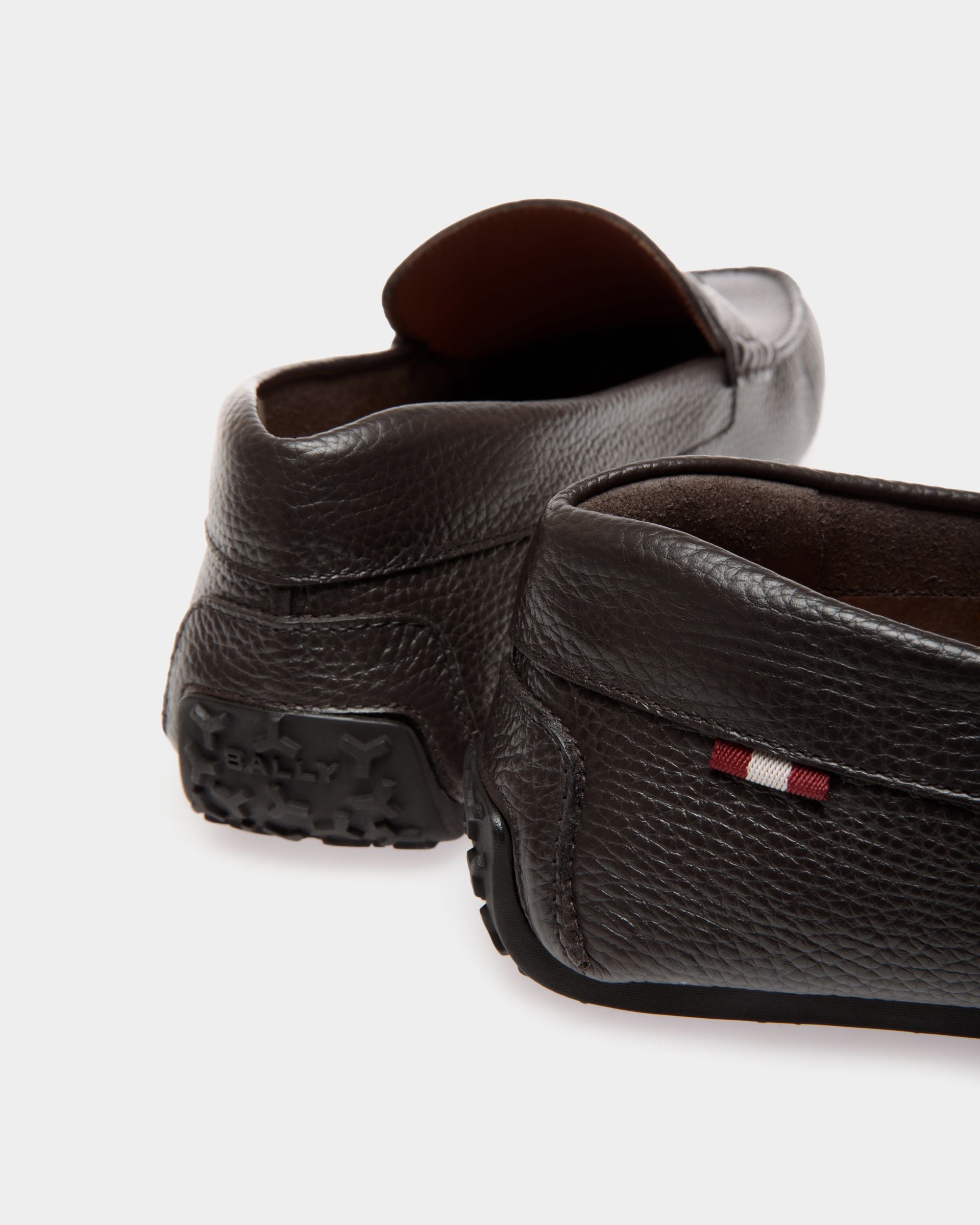 Pilot Driver in Ebano Grained Leather - Men's - Bally - 05