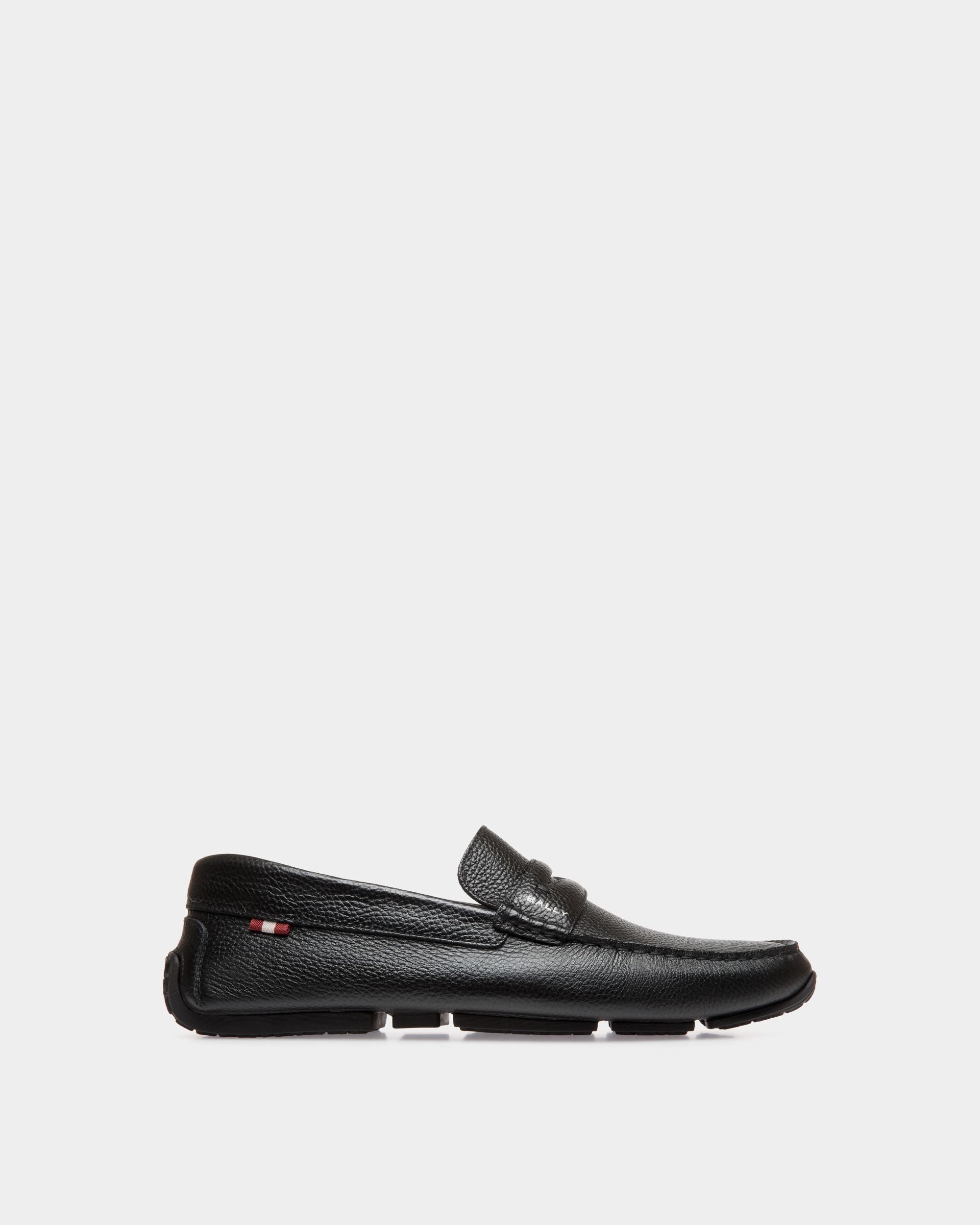 Pilot Driver in Black Grained Leather - Men's - Bally - 01