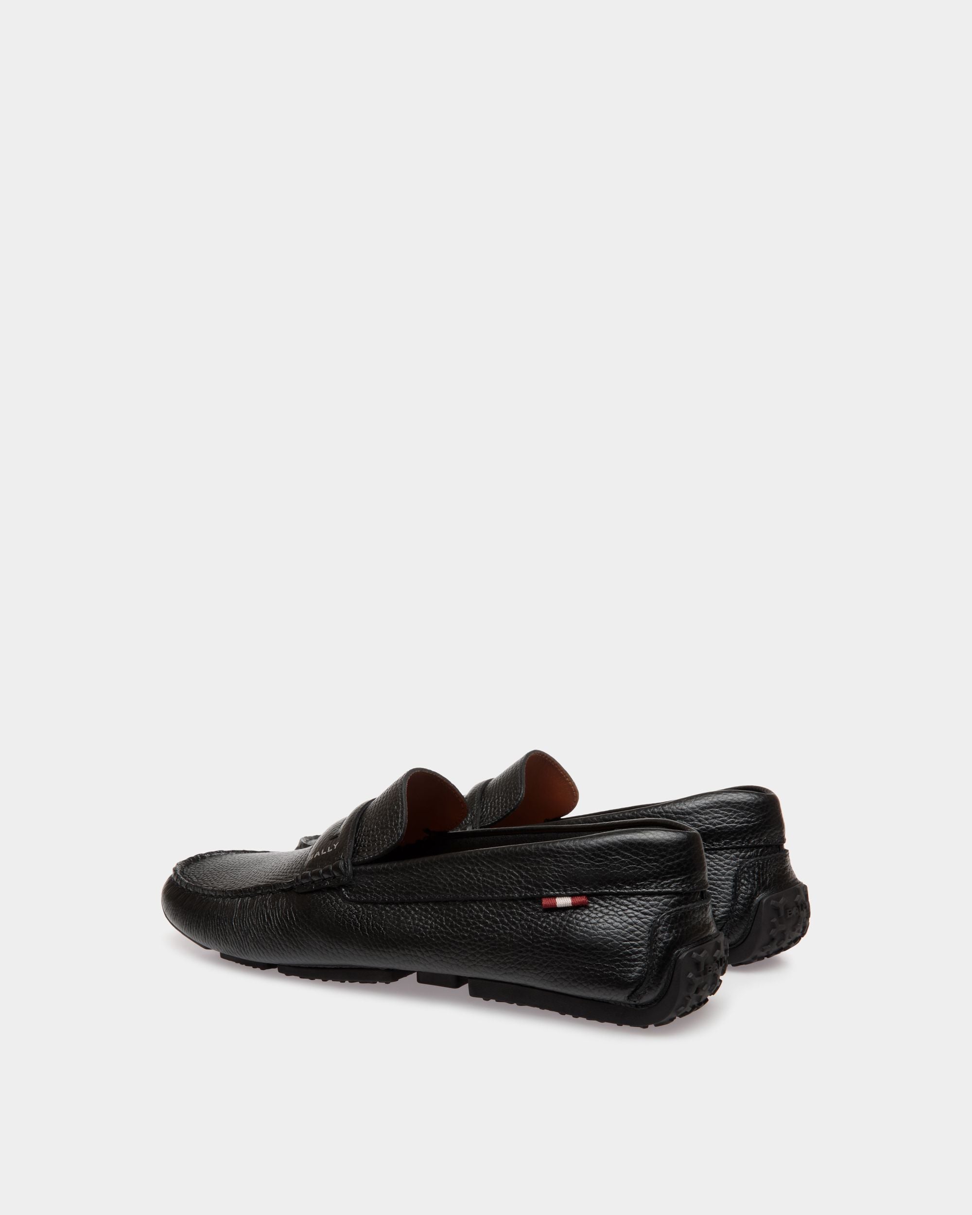 Pilot Driver in Black Grained Leather - Men's - Bally - 03