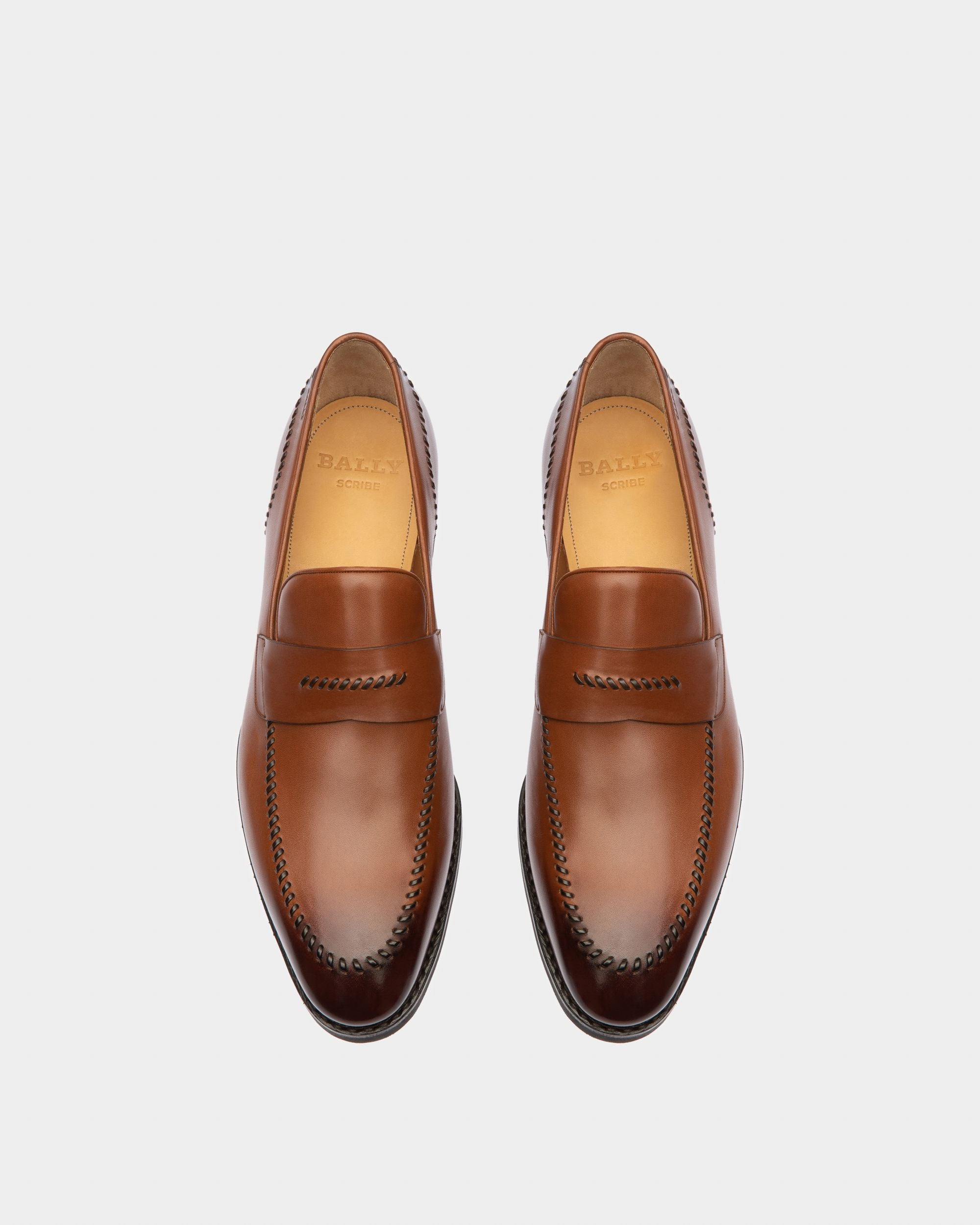 Scober Leather Loafers In Brown - Men's - Bally - 02