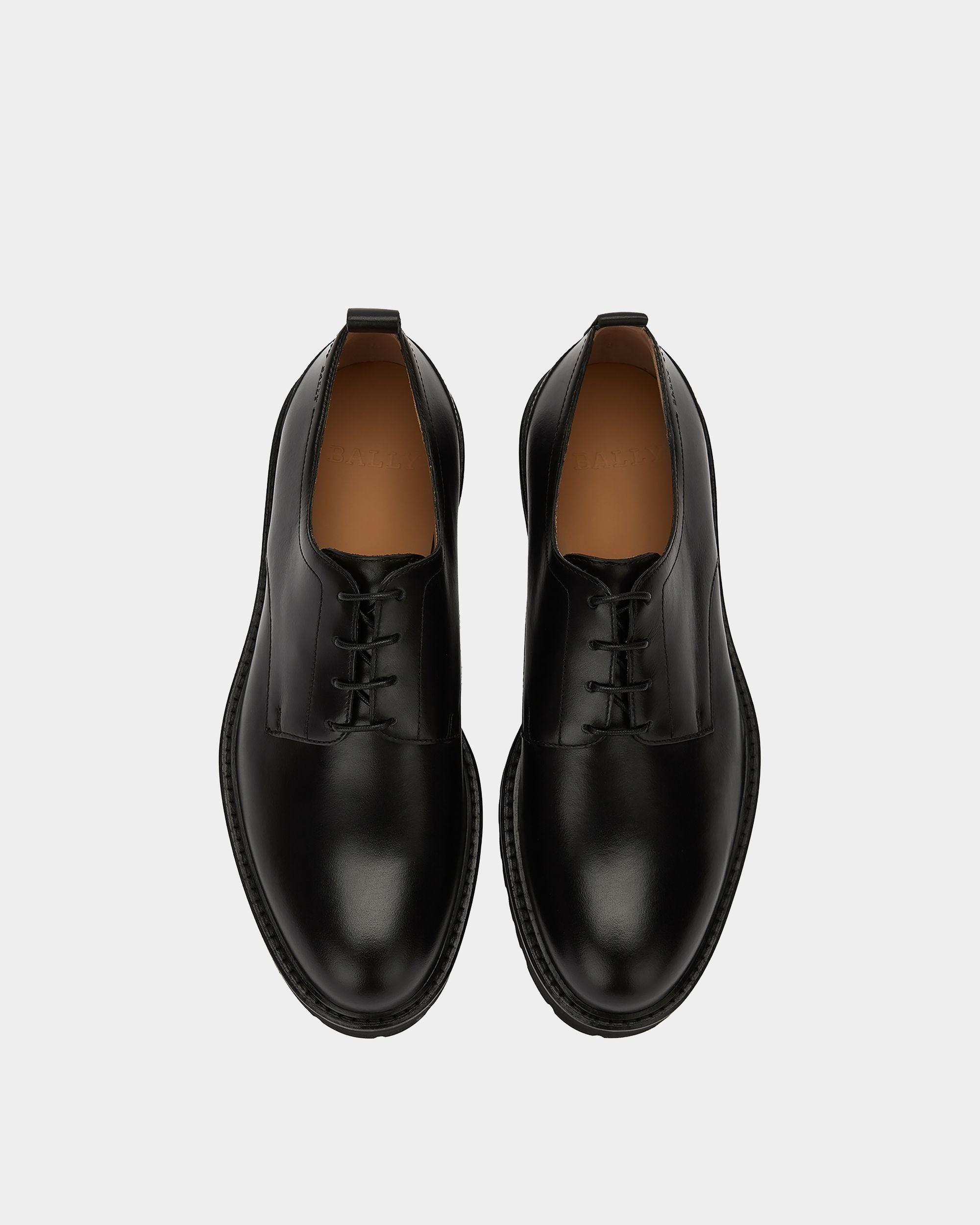 Derby in Black Leather - Men's - Bally - 06