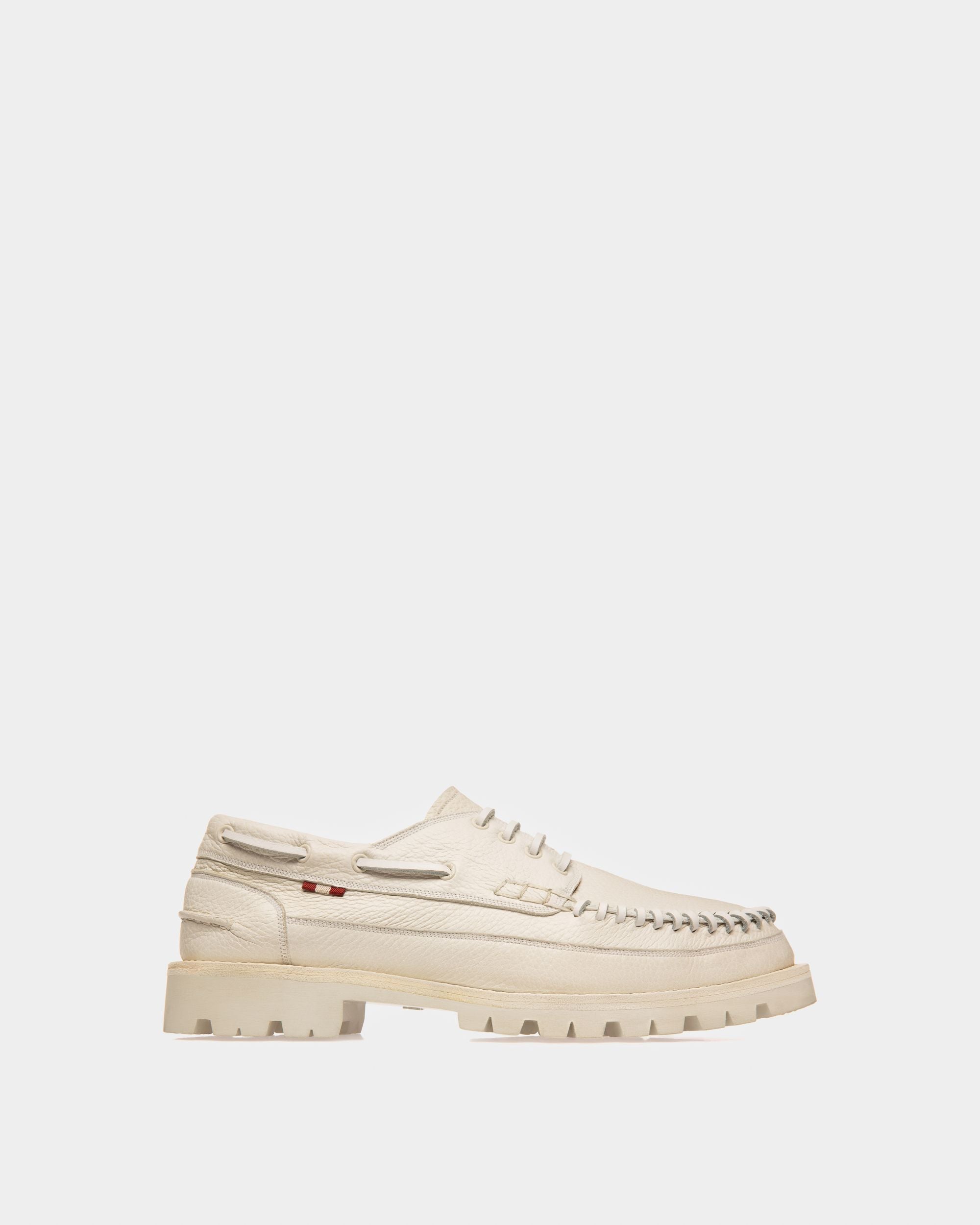 Trendal Leather Moccasins In White - Men's - Bally - 01
