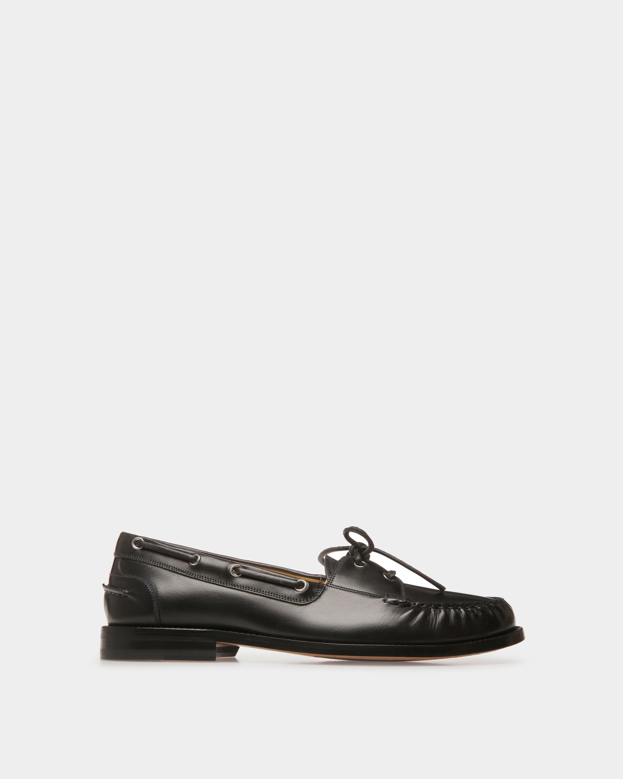 Rome Mocassins In Black Leather - Men's - Bally - 01