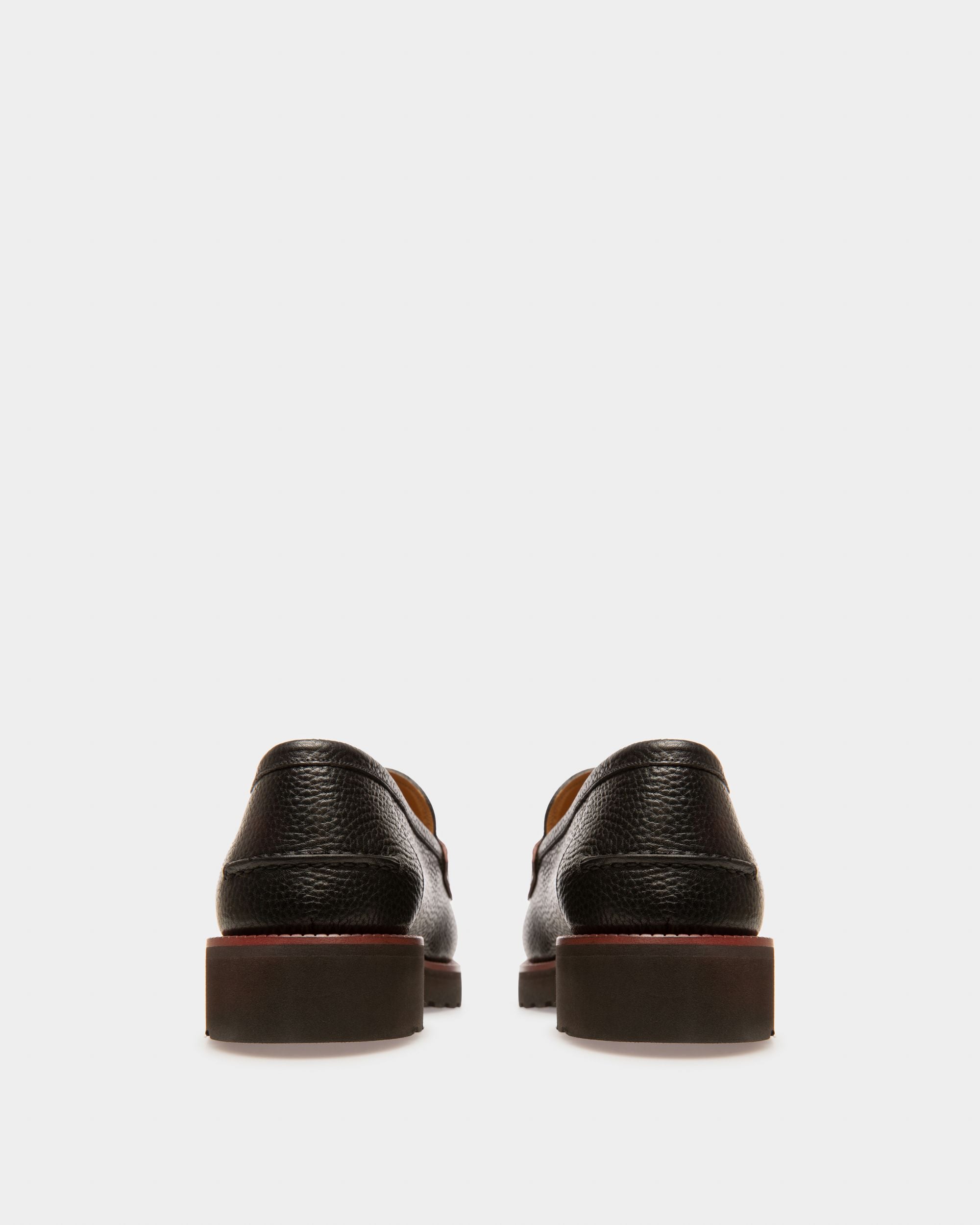 Noah Leather Loafers In Black & Heritage Red - Men's - Bally - 03