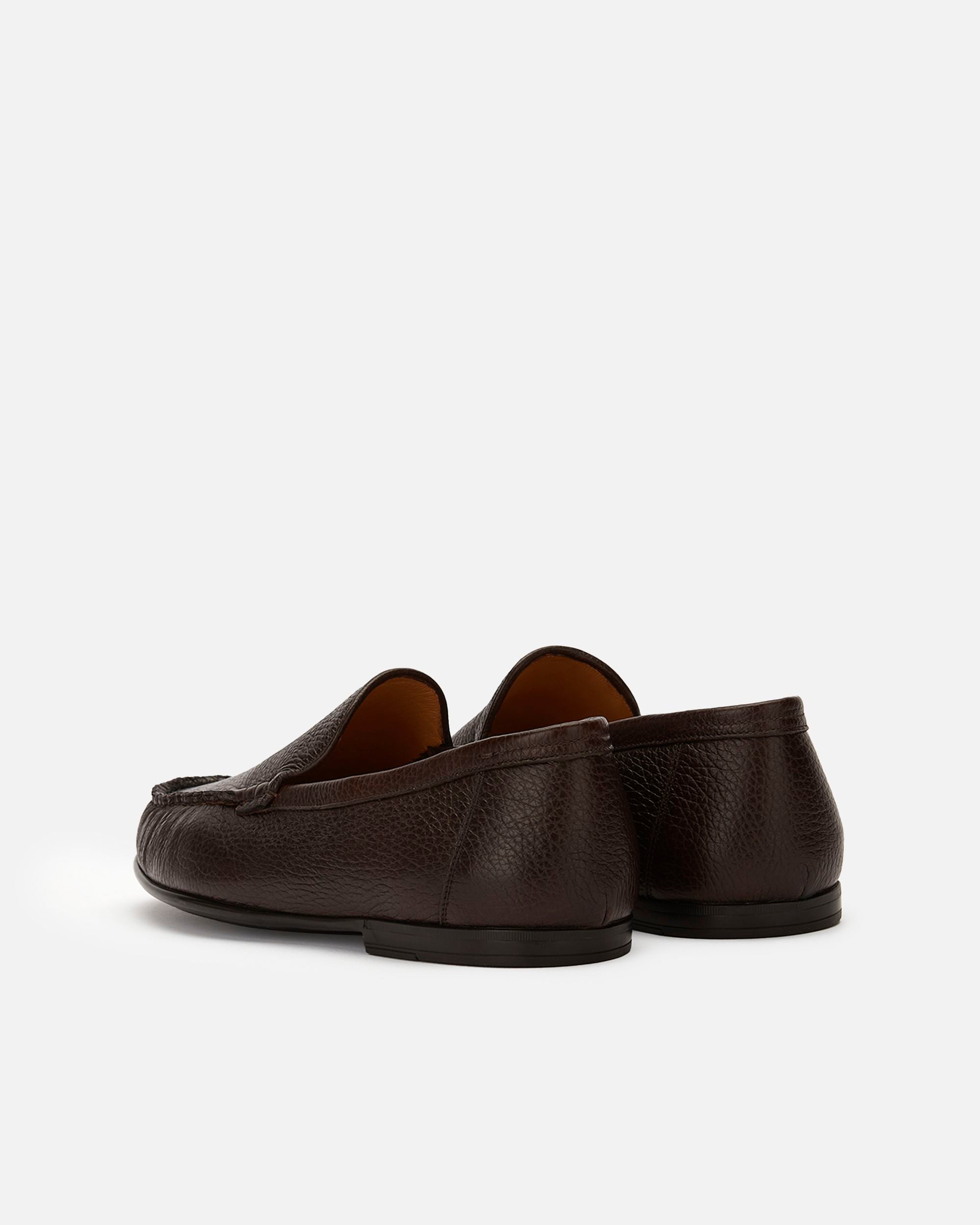 Moccasin in Brown Grained Leather - Men's - Bally - 03