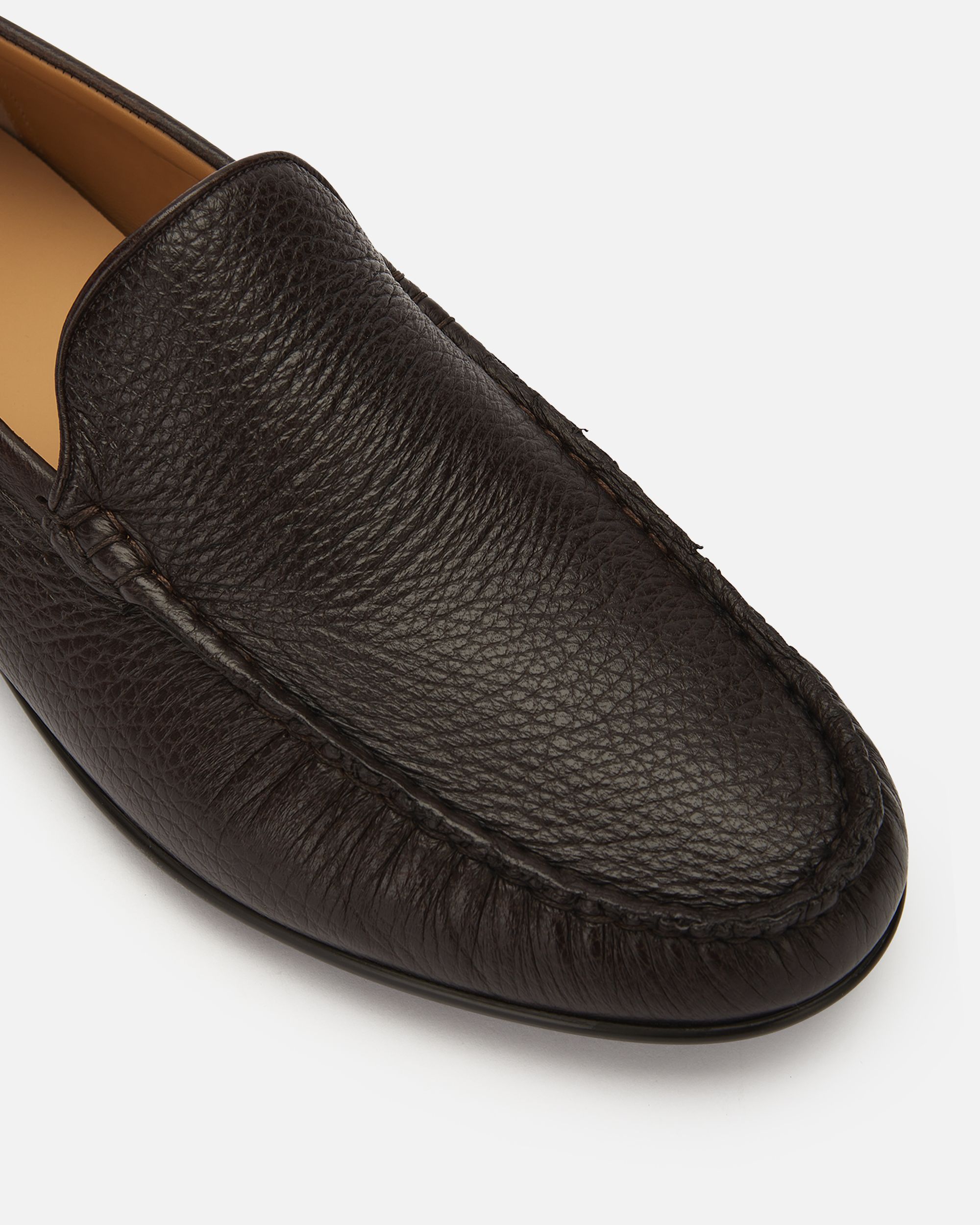 Moccasin in Brown Grained Leather - Men's - Bally - 04