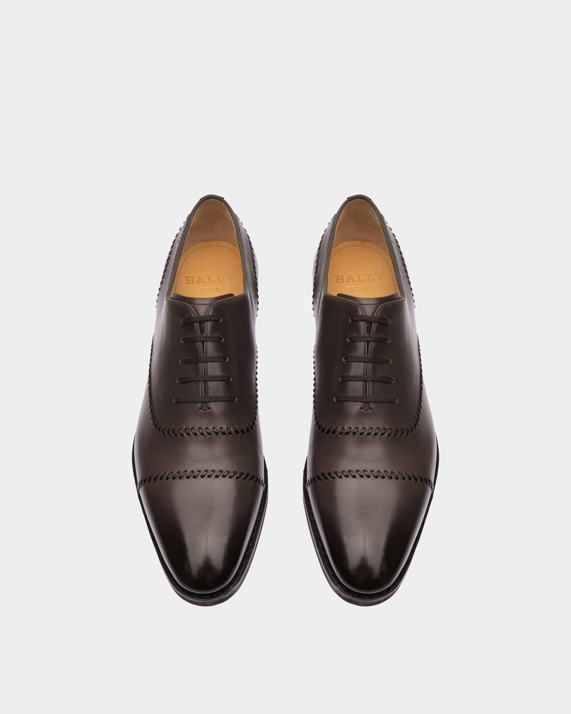 Scleyr Leather Oxfords In Army Green - Men's - Bally - 02