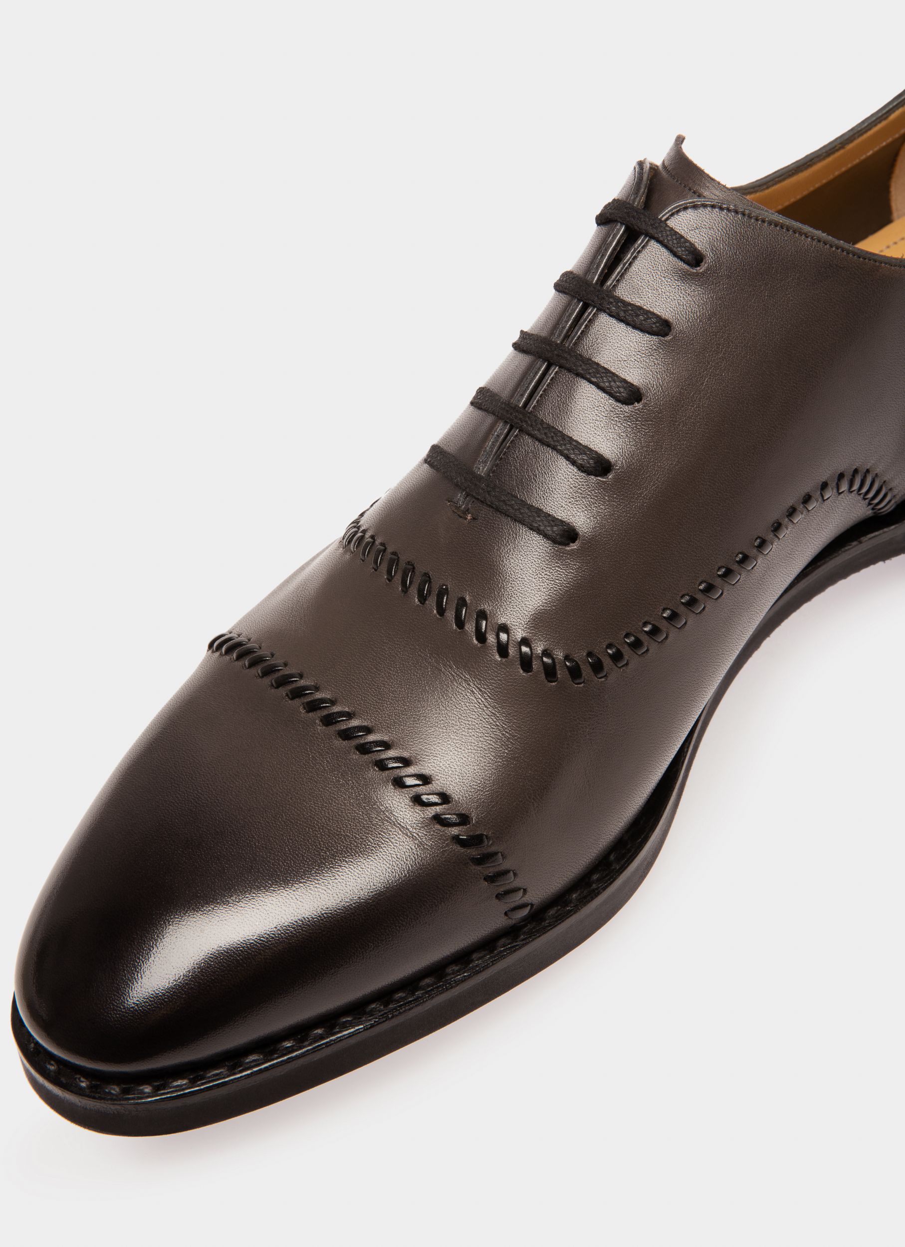 Scleyr Leather Oxfords In Army Green - Men's - Bally - 06
