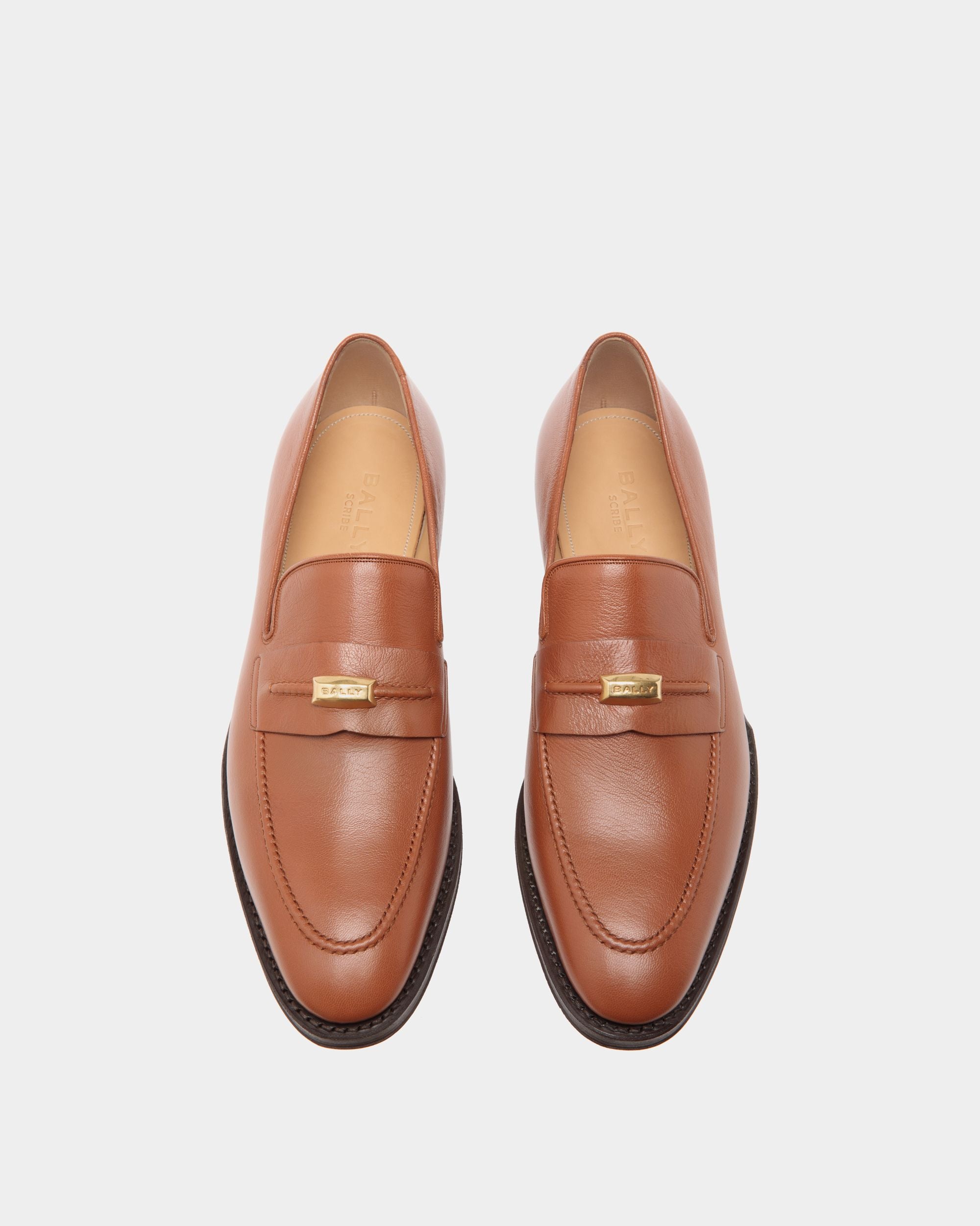 Scribe Loafer in Brown Grained Leather - Men's - Bally - 04