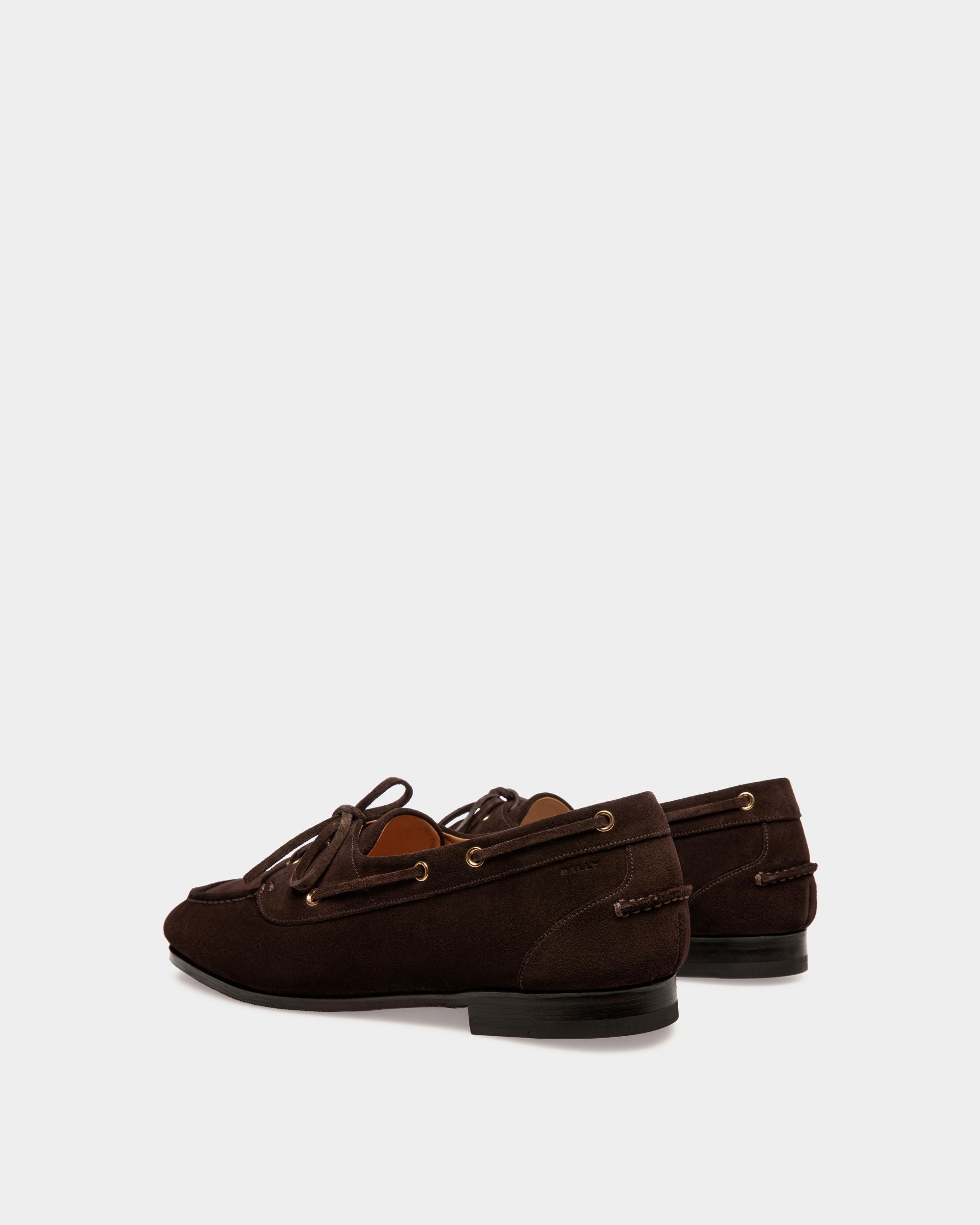 Plume Moccasin in Dark Brown Suede - Men's - Bally - 03