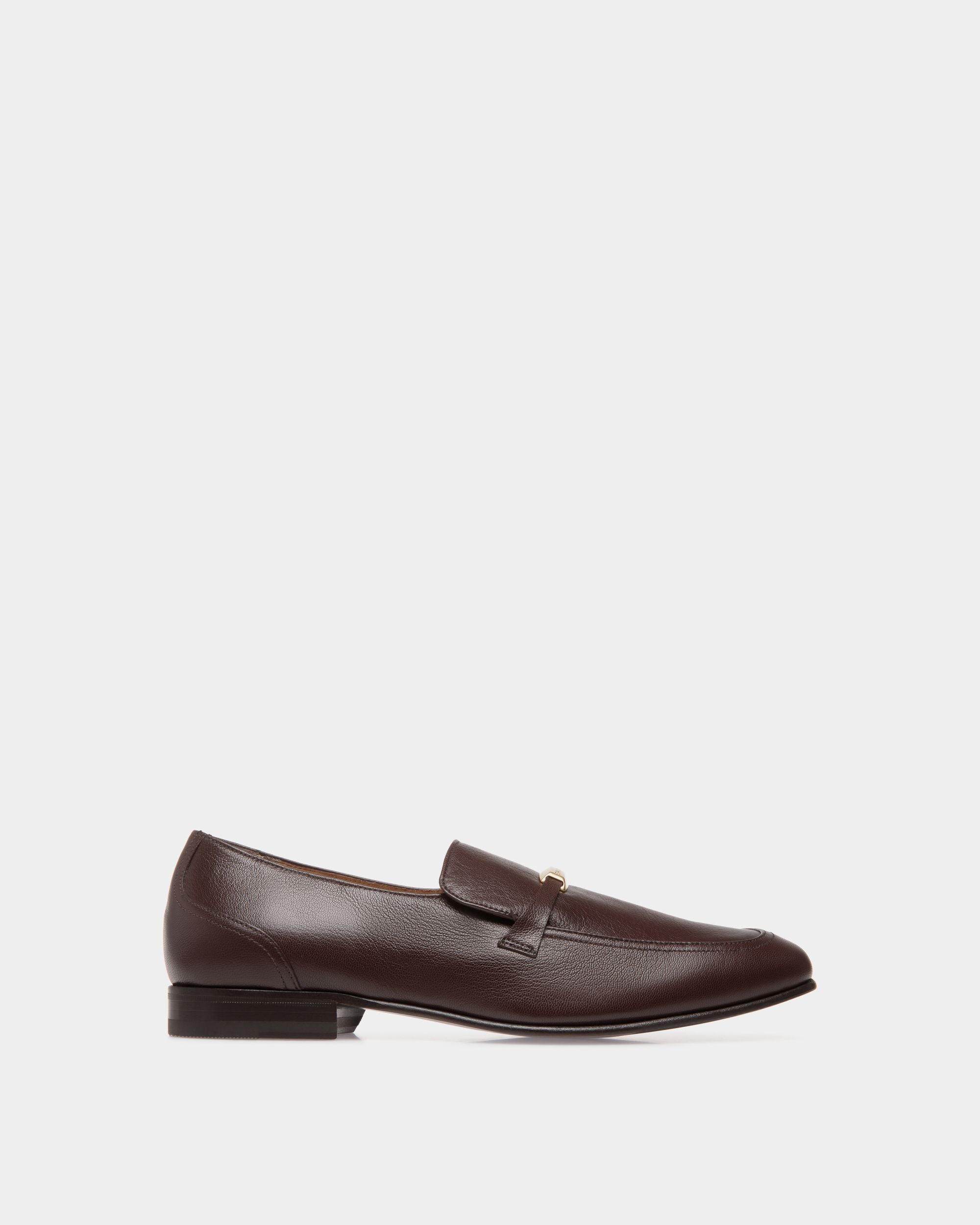 Suisse Loafer in Brown Grained Leather - Men's - Bally - 01
