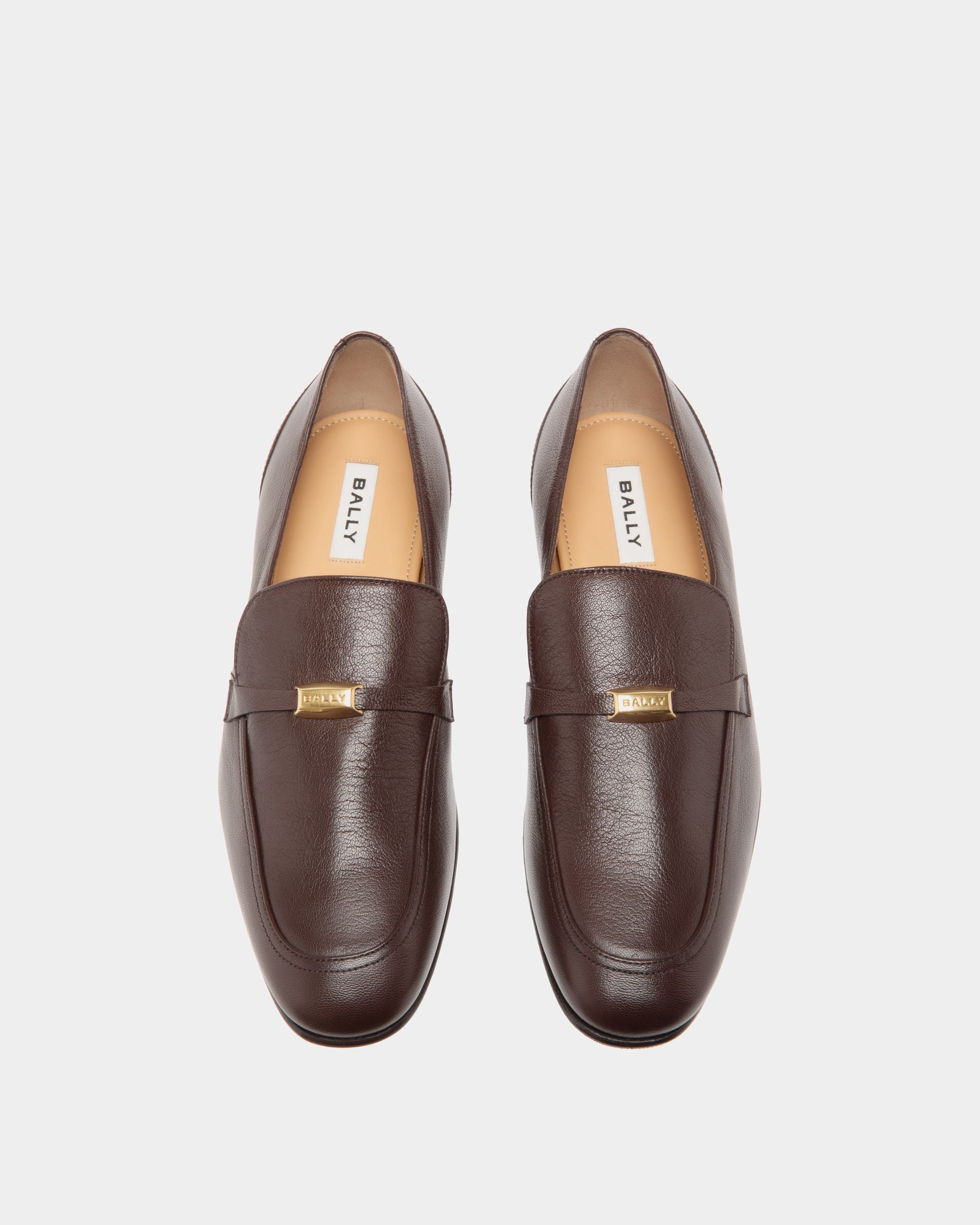 Suisse Loafer in Brown Grained Leather - Men's - Bally - 04
