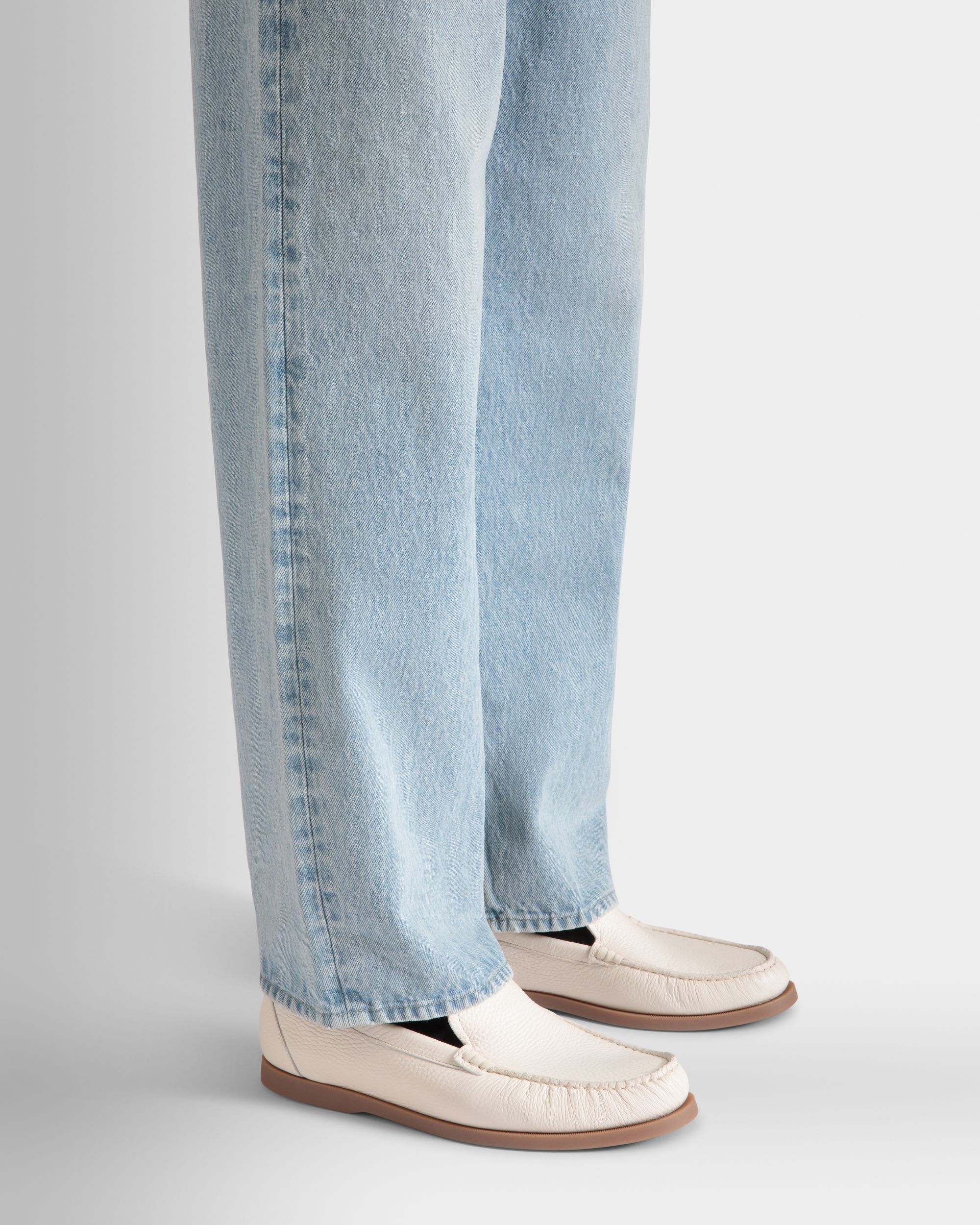 Nelson Loafer In Bone Deer Leather - Men's - Bally - 02