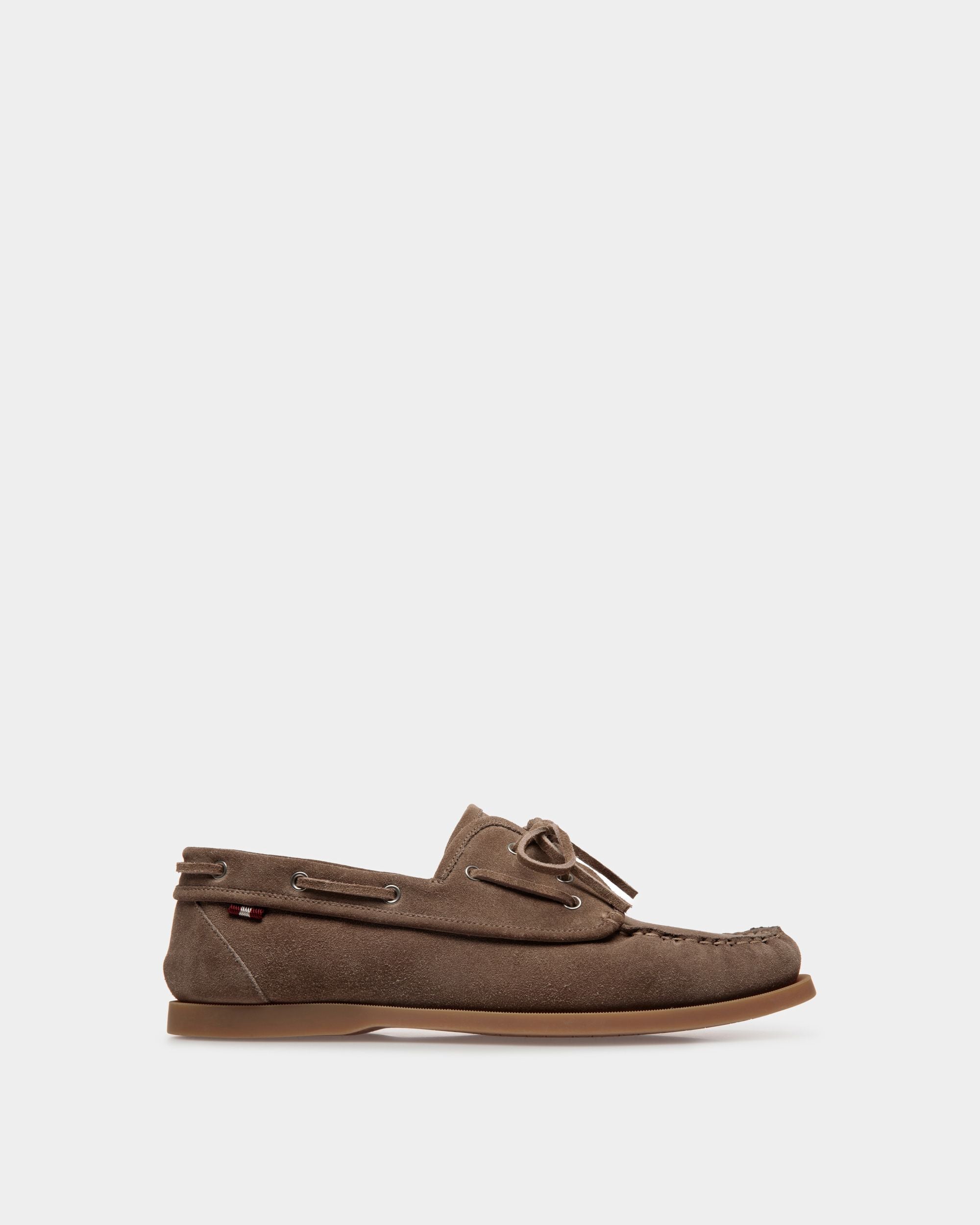 Nelson Loafer in Beige Suede Leather - Men's - Bally - 01