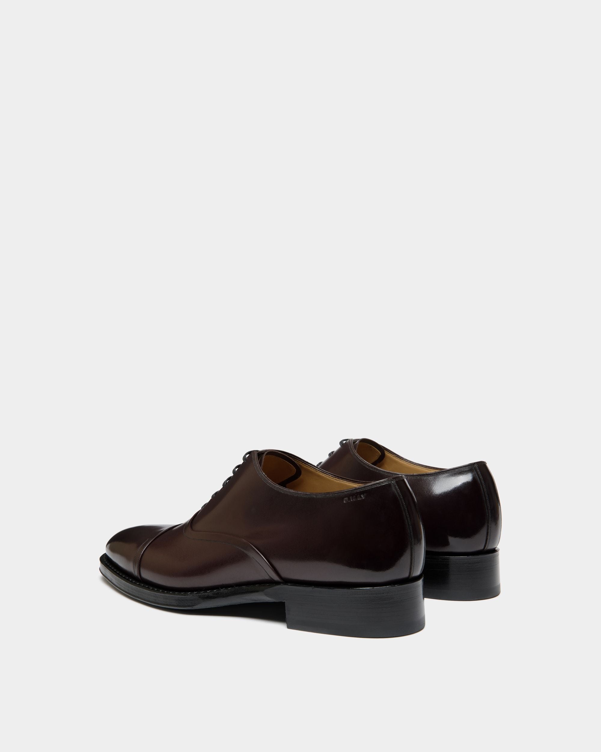 Scribe Un Oxford in Deep Burgundy Leather - Men's - Bally - 04