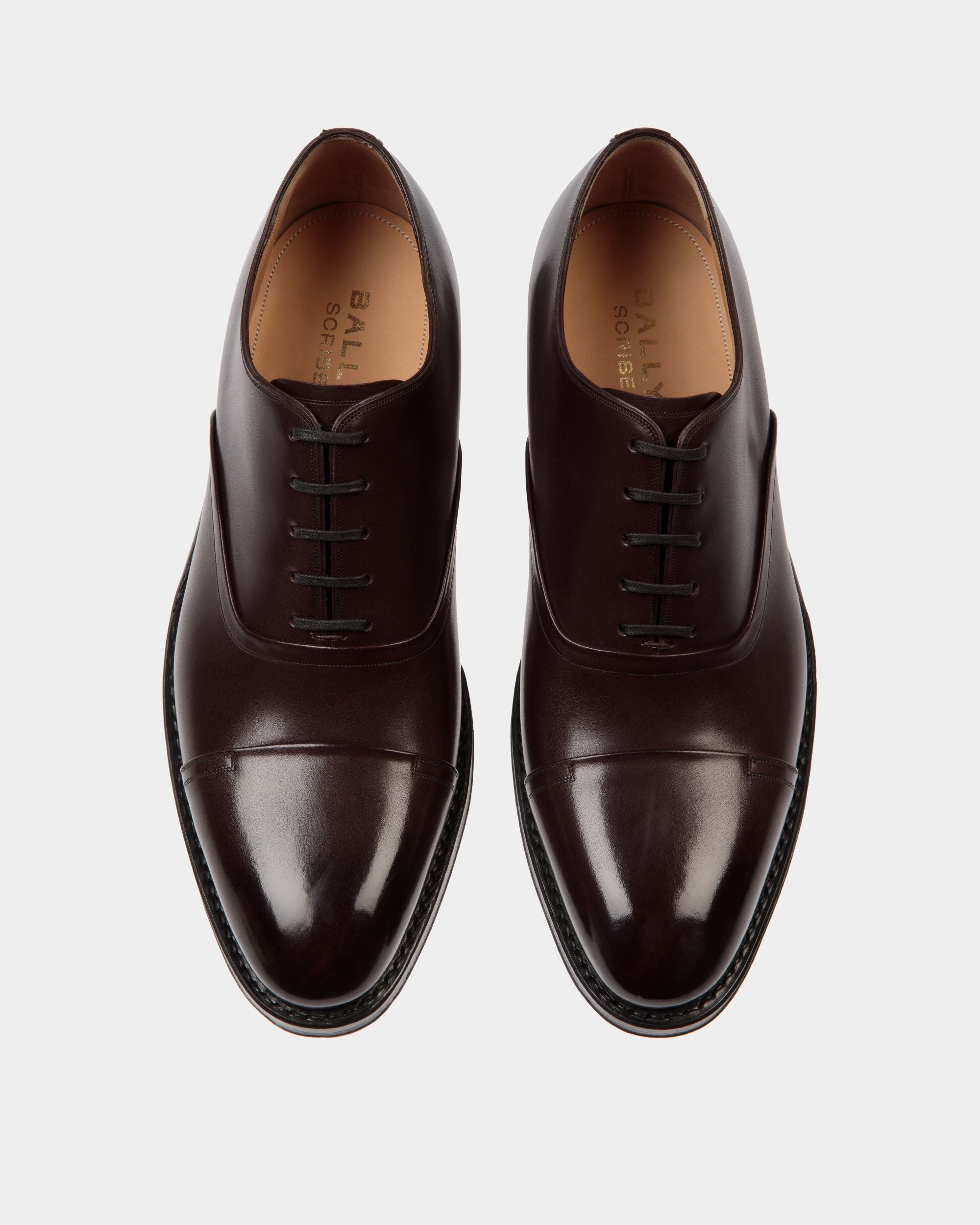 Scribe Un Oxford in Deep Burgundy Leather - Men's - Bally - 05