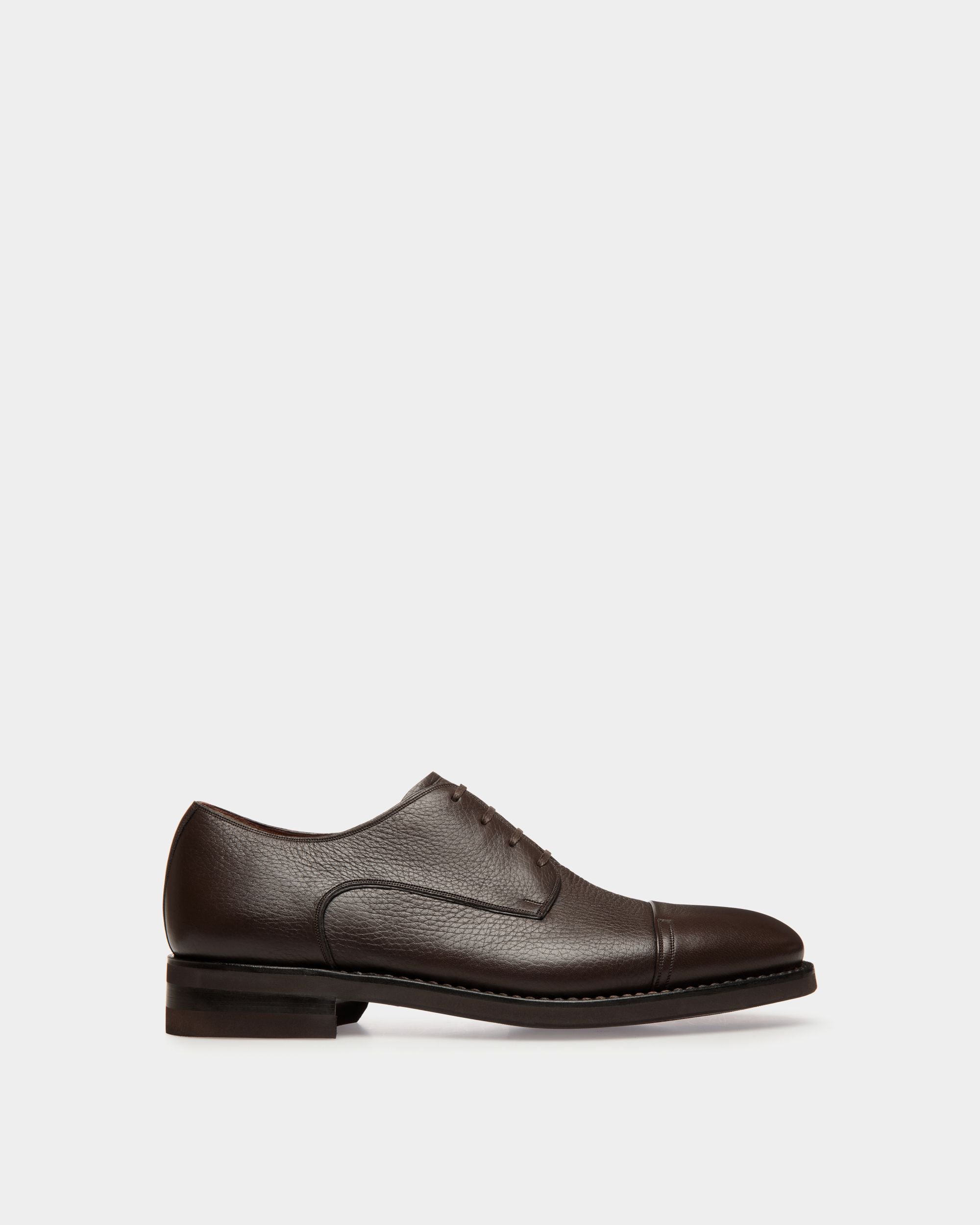 Scribe Un Derby In Ebano Deer Leather - Men's - Bally - 01