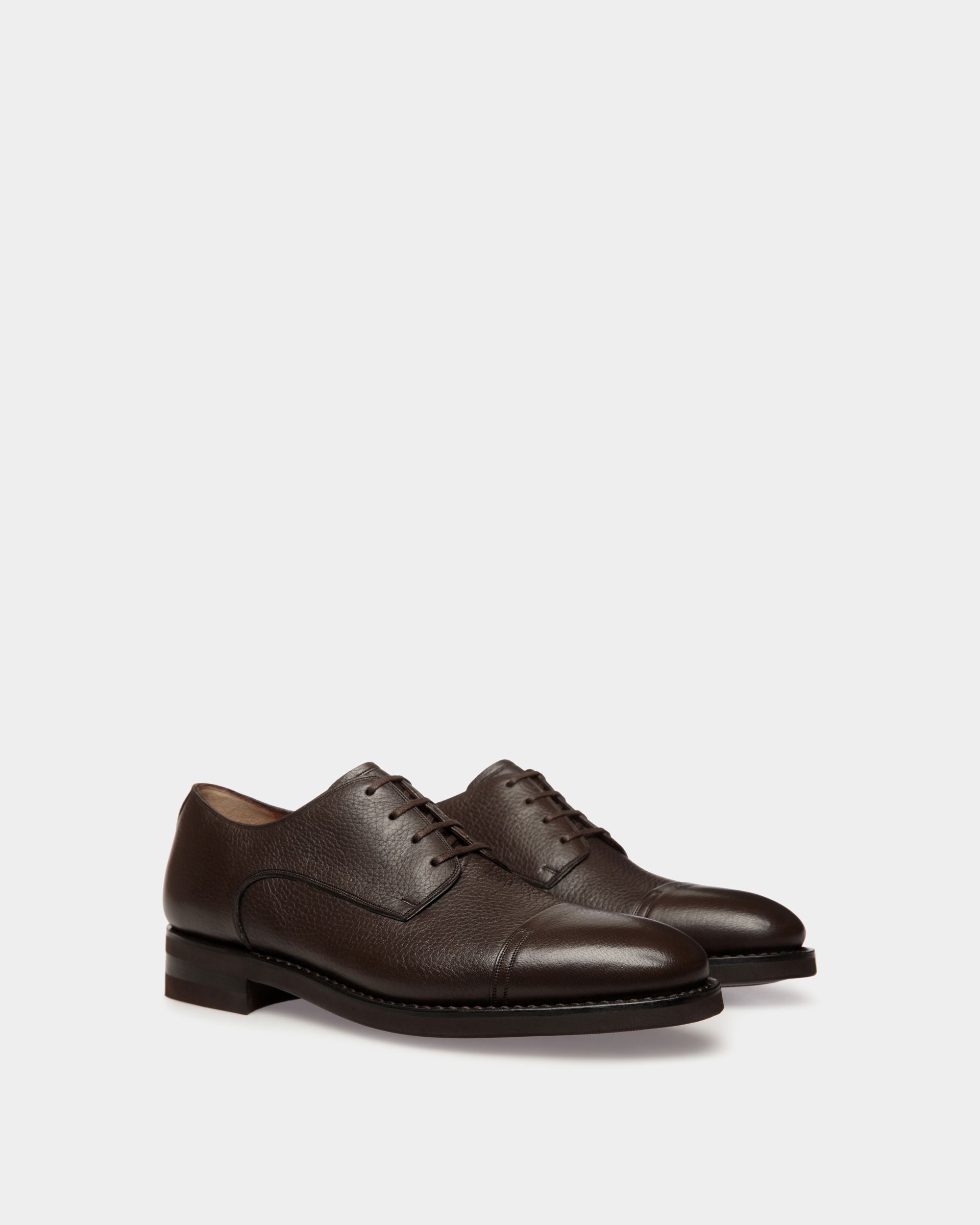 Scribe Un Derby In Ebano Deer Leather - Men's - Bally - 02