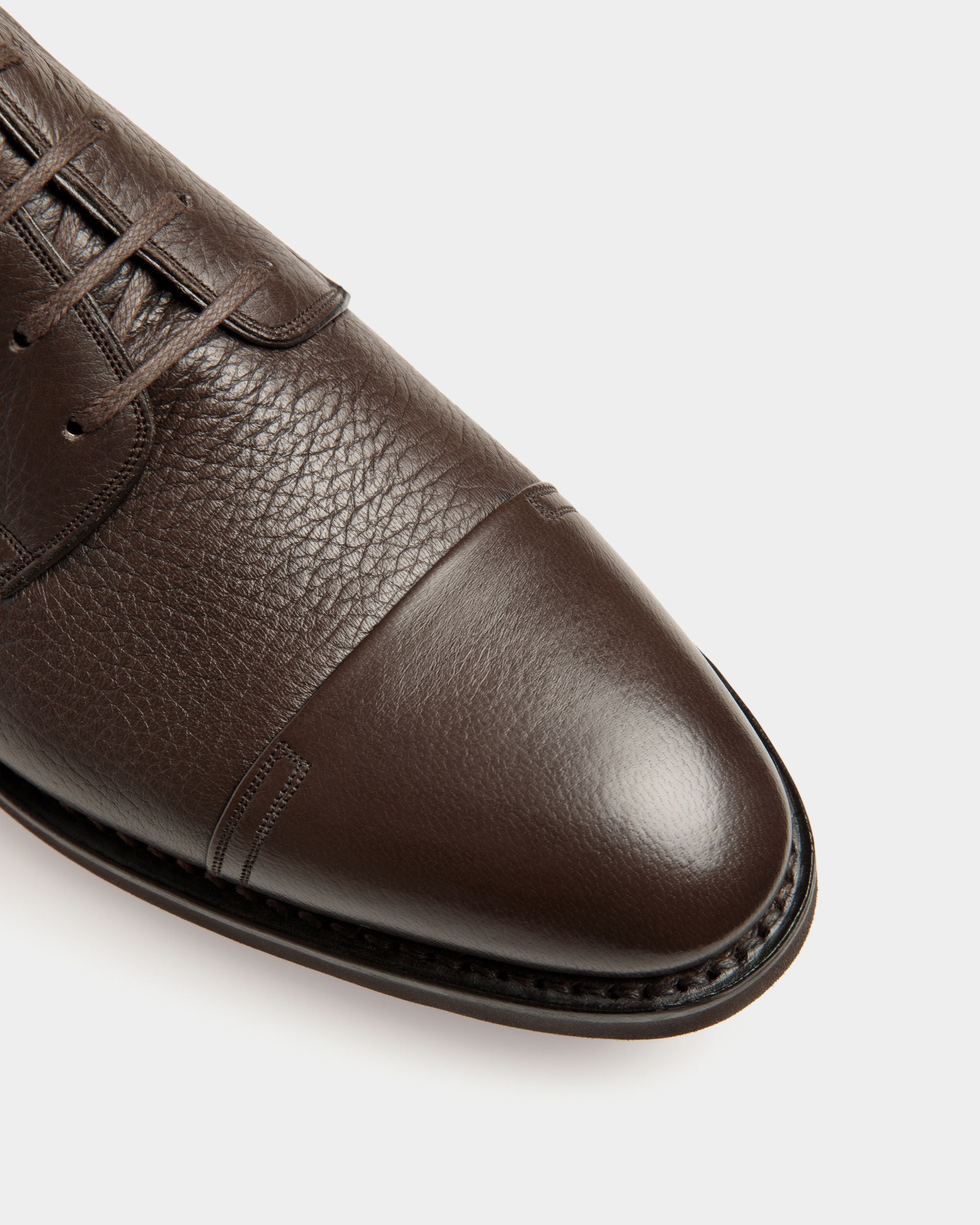 Scribe Un Derby In Ebano Deer Leather - Men's - Bally - 05