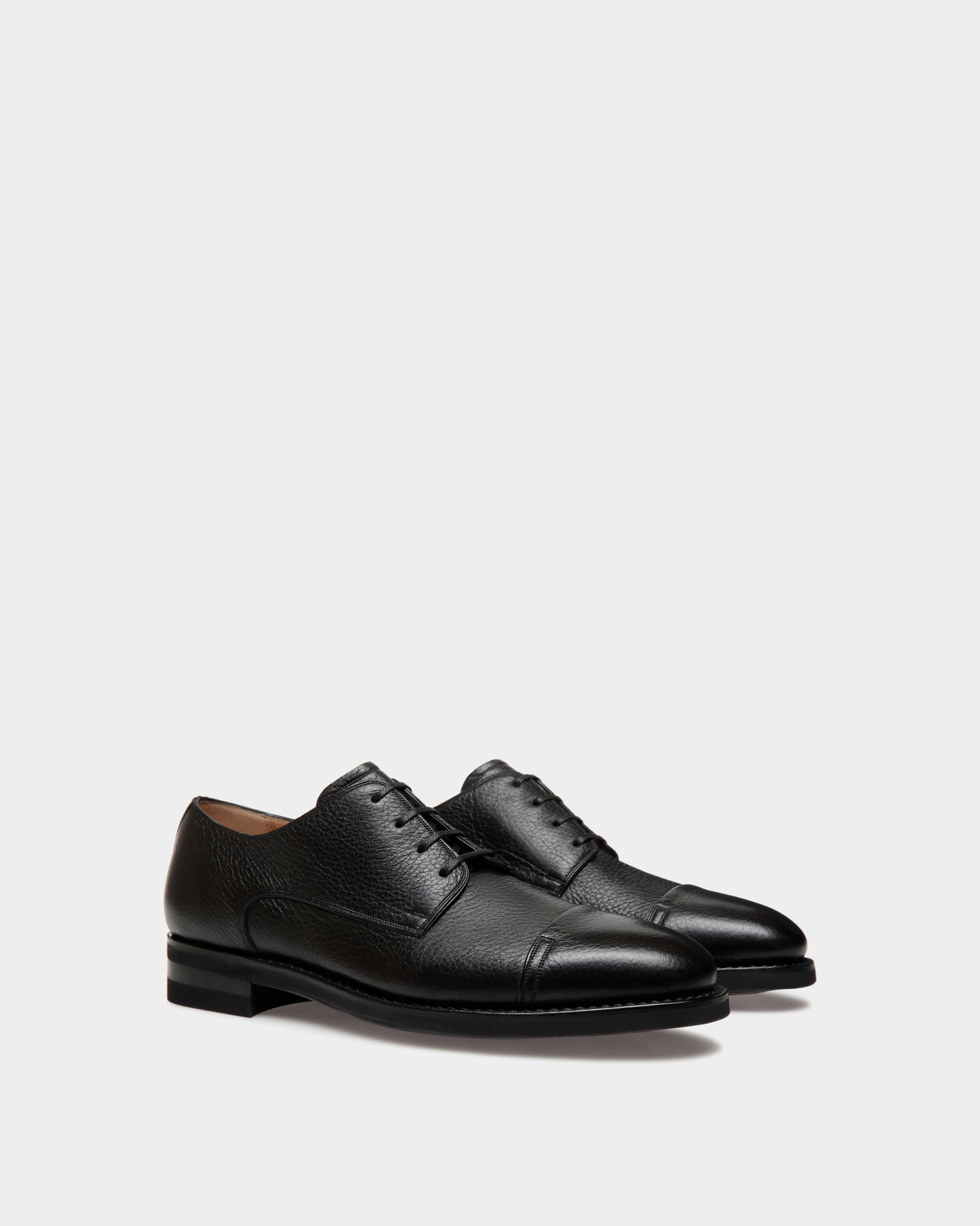 Scribe Un Derby in Black Deer Leather - Men's - Bally - 02