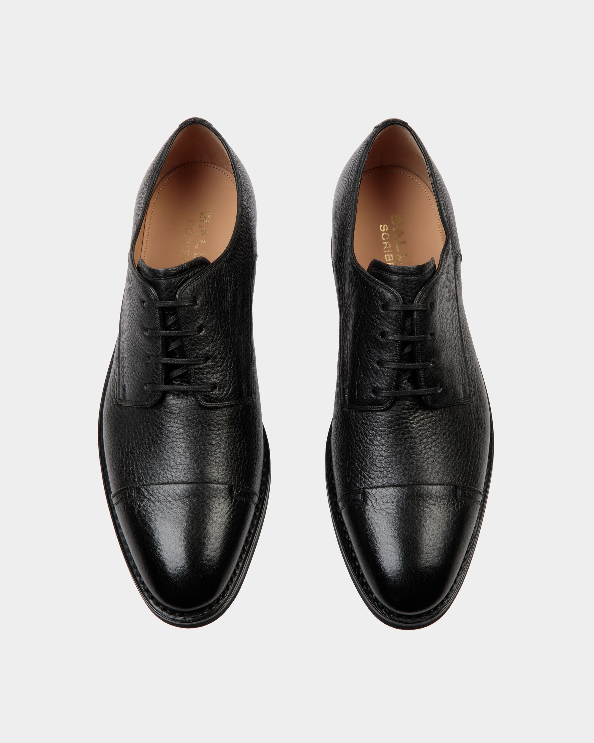 Scribe Un Derby in Black Deer Leather - Men's - Bally - 04