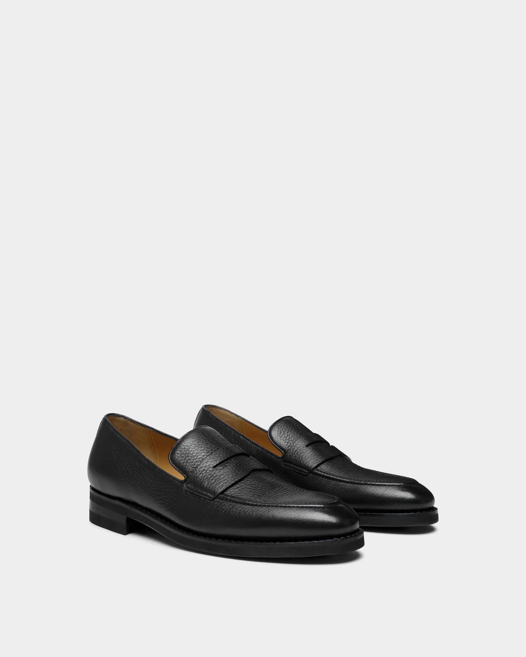 Scribe Un Loafer in Black Deer Leather - Men's - Bally - 03