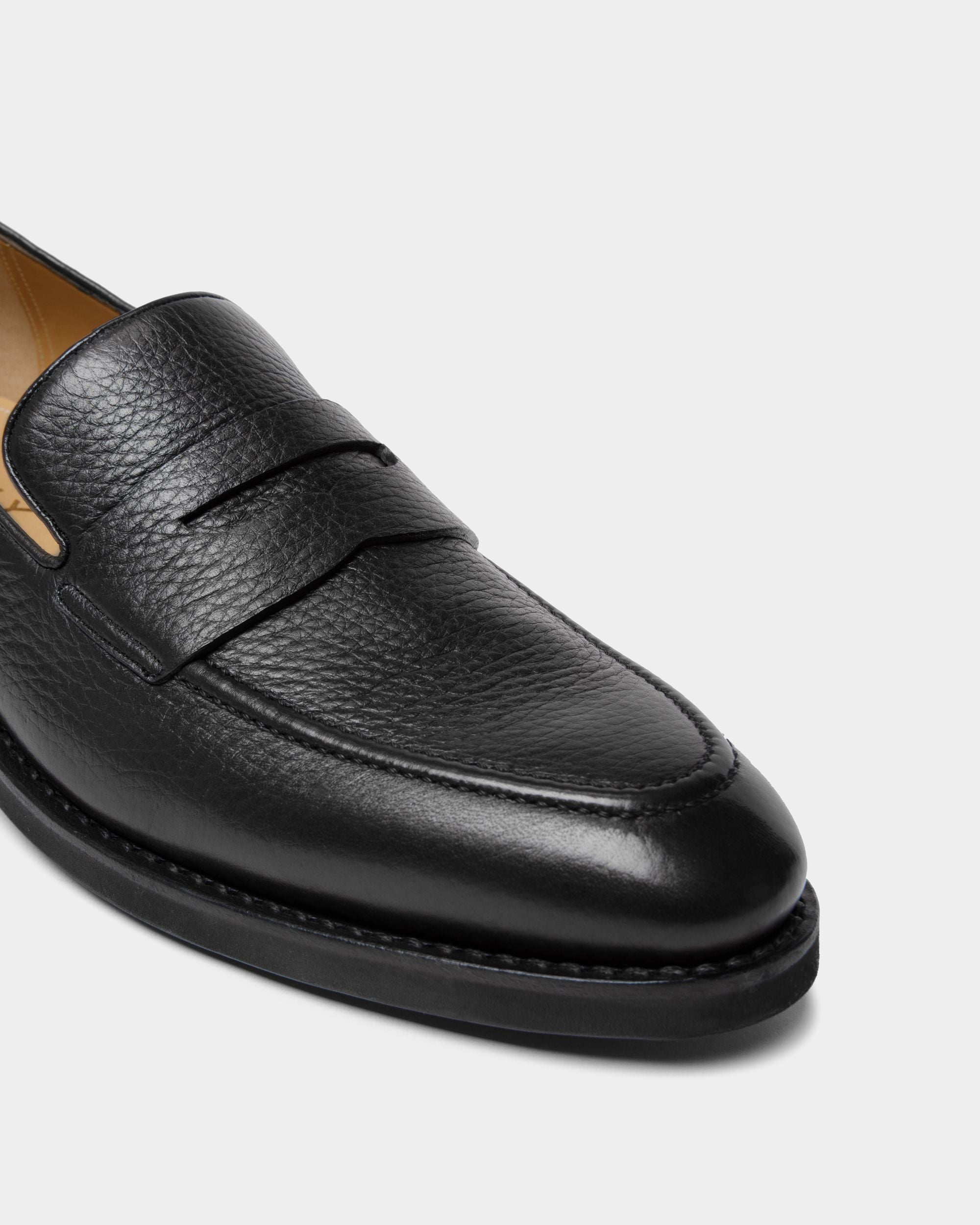 Scribe Un Loafer in Black Deer Leather - Men's - Bally - 06