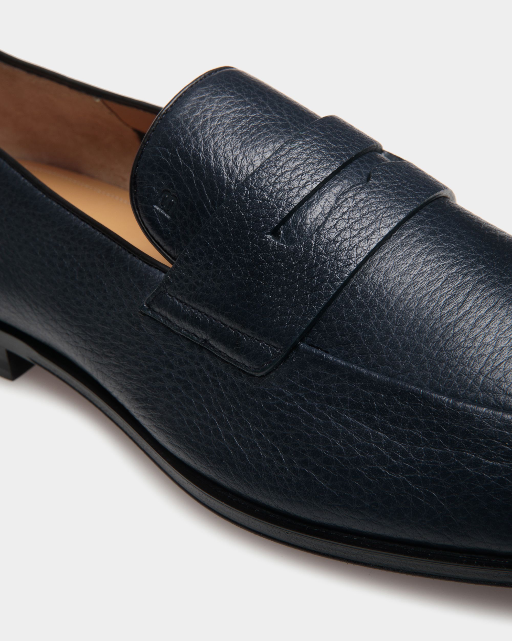 Westminster Loafer in Navy Blue Deer Leather - Men's - Bally - 06
