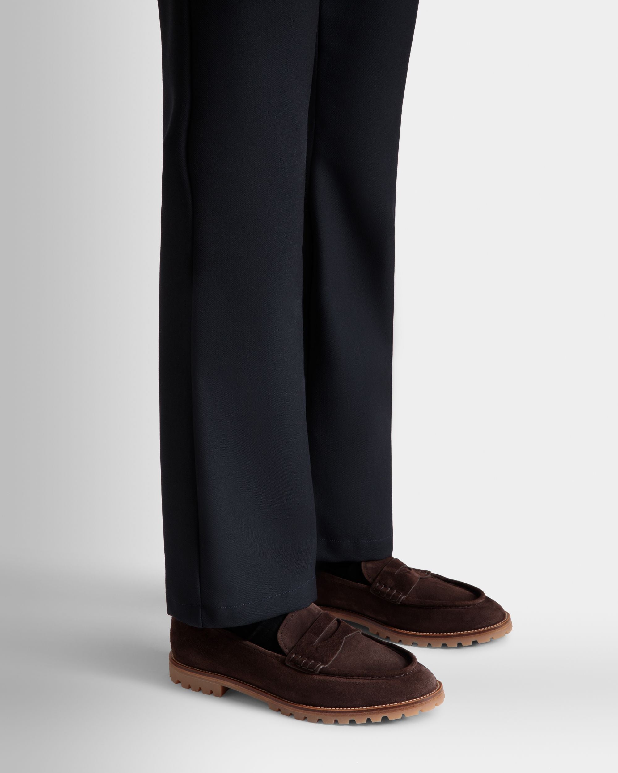 Solaria Loafer in Ebano Suede - Men's - Bally - 02