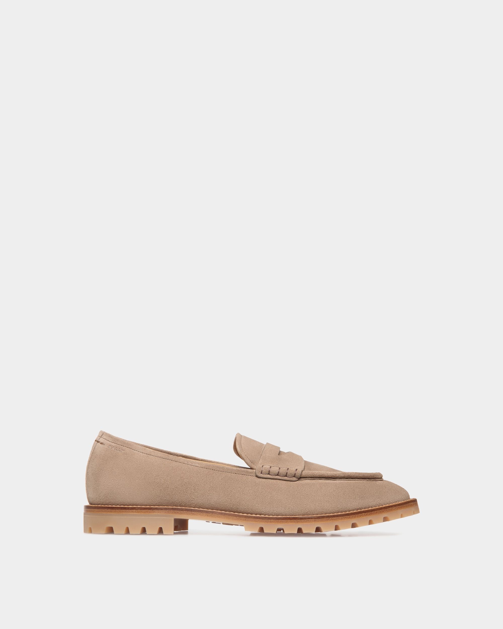 Solaria Loafer in Taupe Suede - Men's - Bally - 01