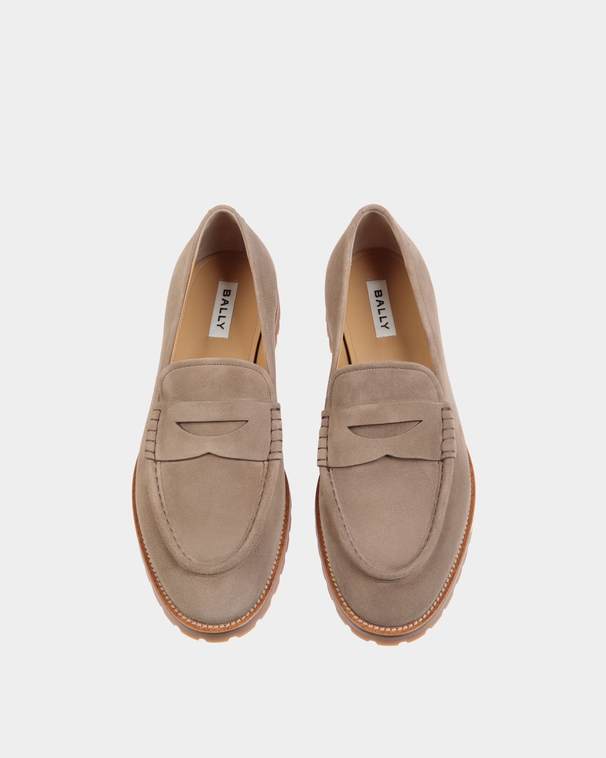 Solaria Loafer in Taupe Suede - Men's - Bally - 05