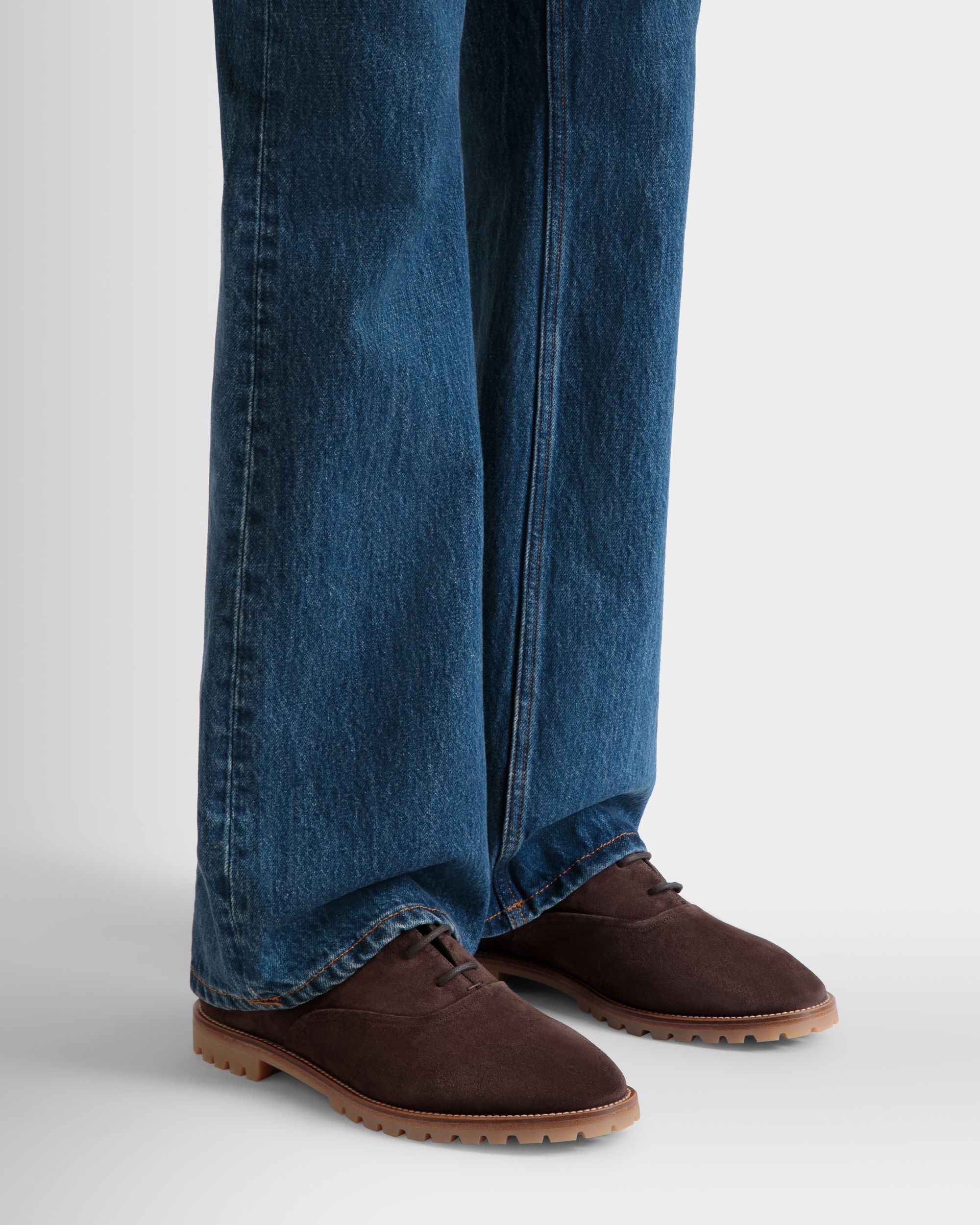 Solaria Oxford in Ebano Suede - Men's - Bally - 02