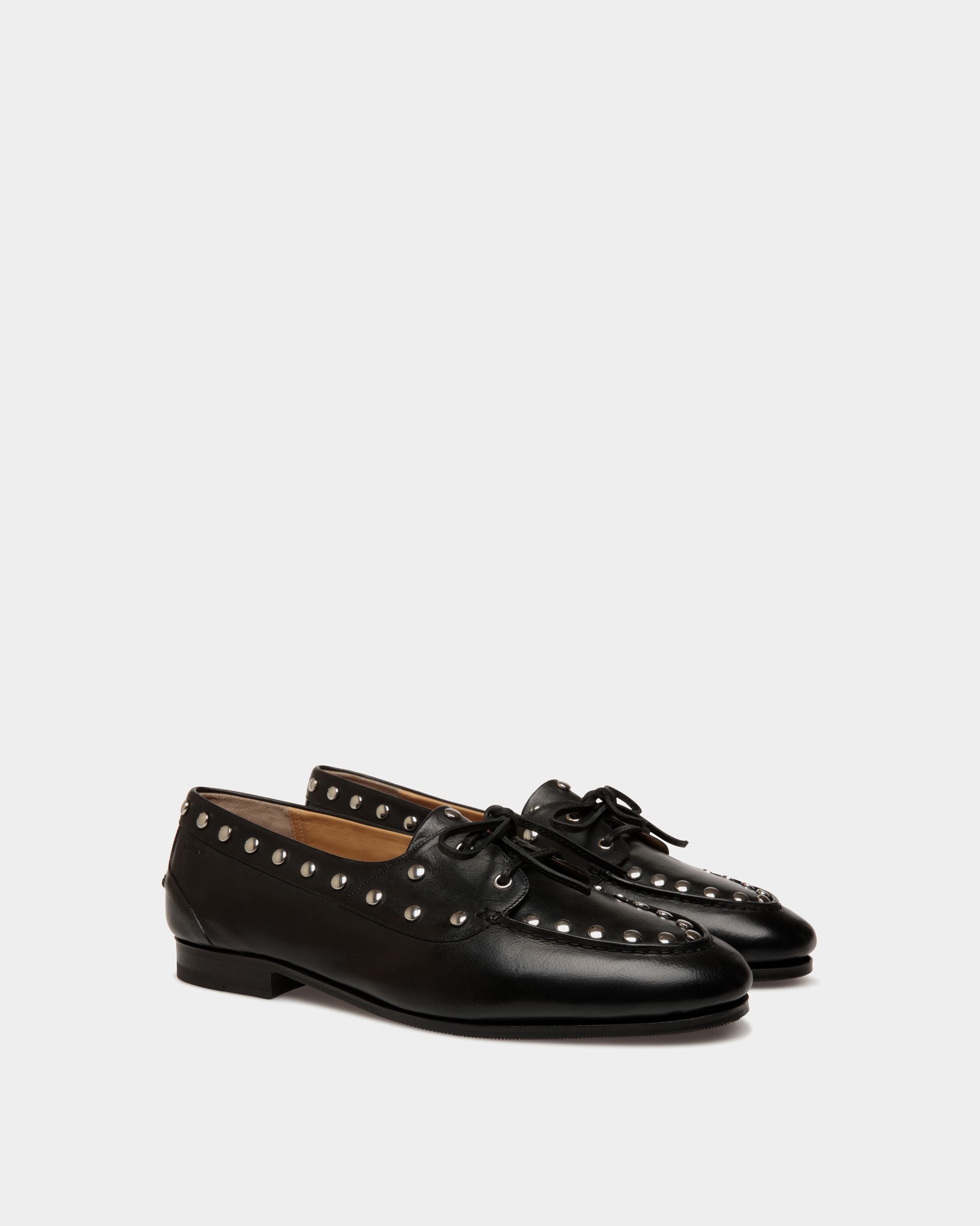 Plume Loafer in Black Leather - Men's - Bally - 02
